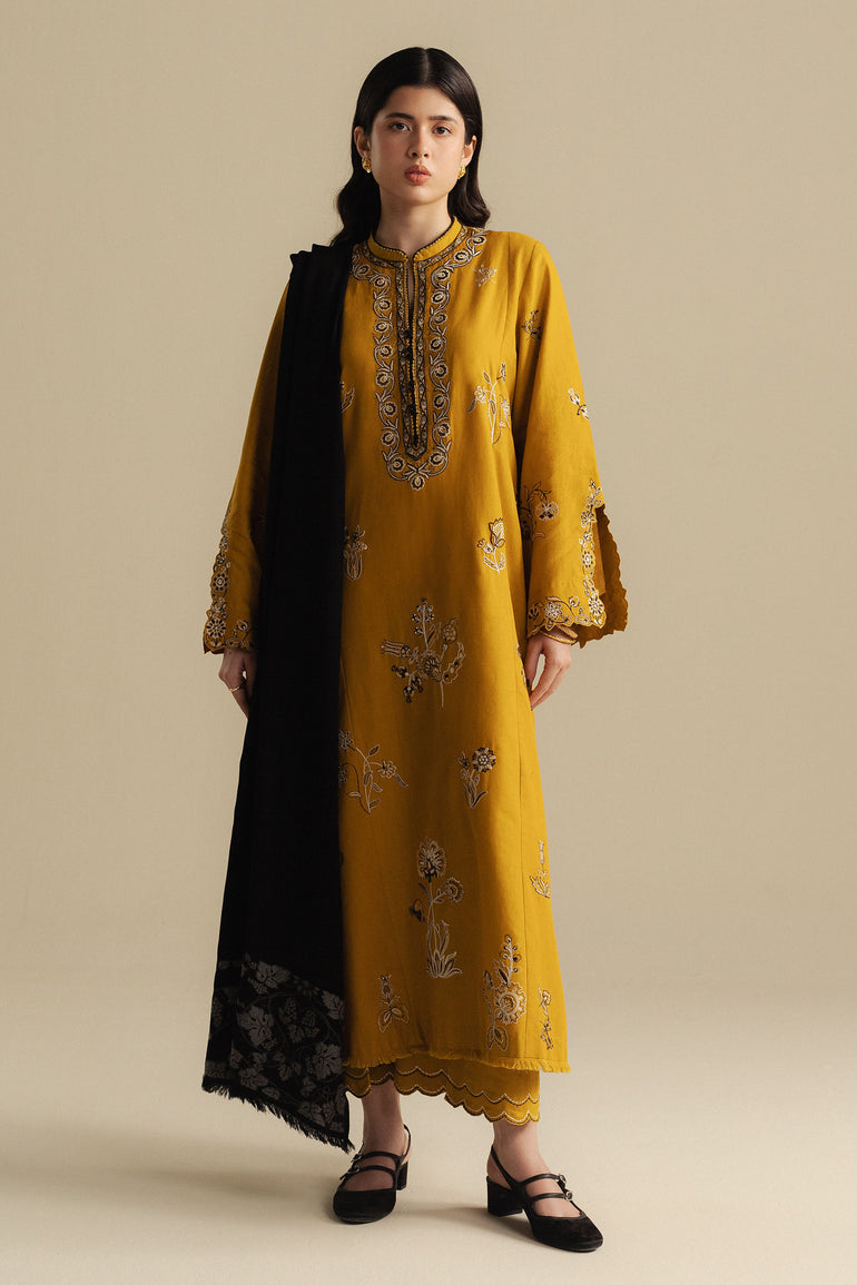 Zara ShahJahan - 3PC Dhanak Embroidered Suit - USME-015081