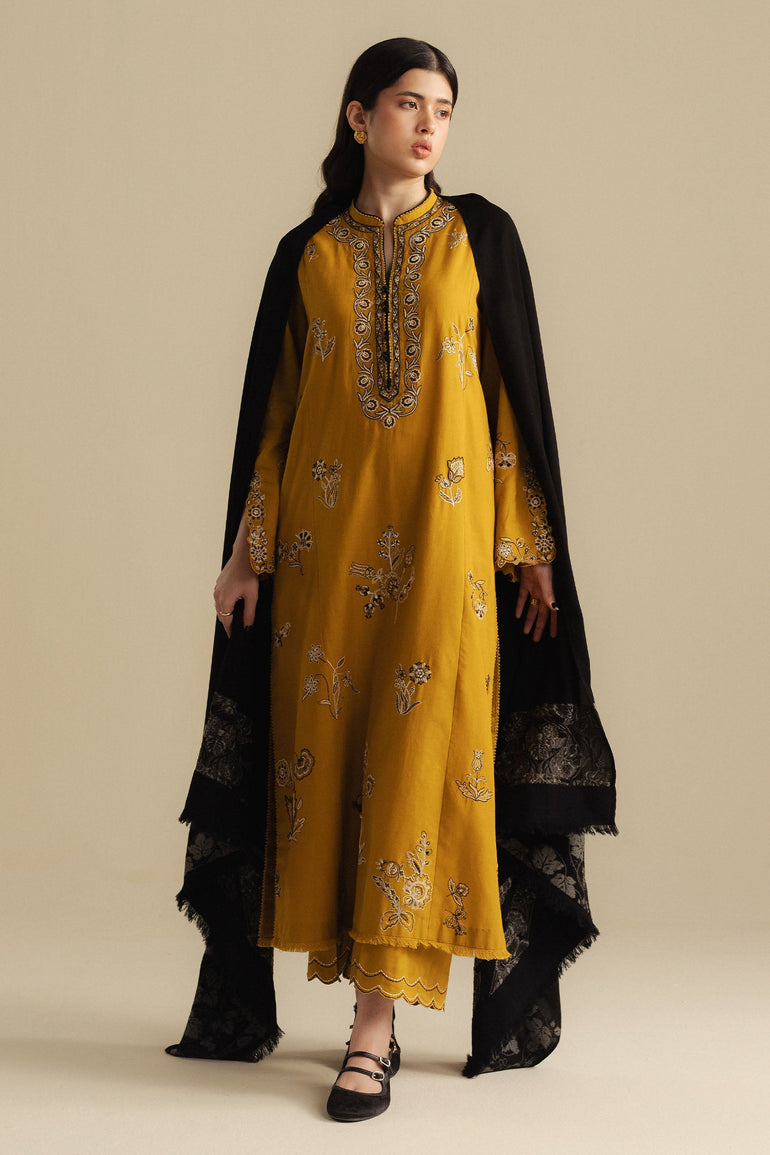 Zara ShahJahan - 3PC Dhanak Embroidered Suit - USME-015081