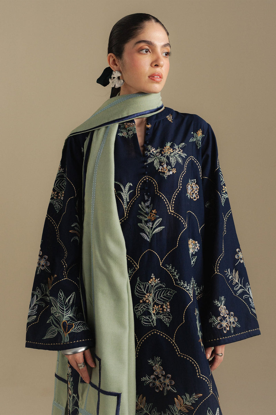 Zara ShahJahan - 3PC Dhanak Embroidered Suit - USME-015084