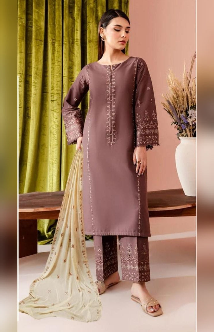 BATIK - 3PC Lawn Embroidered Suit - USME-0398