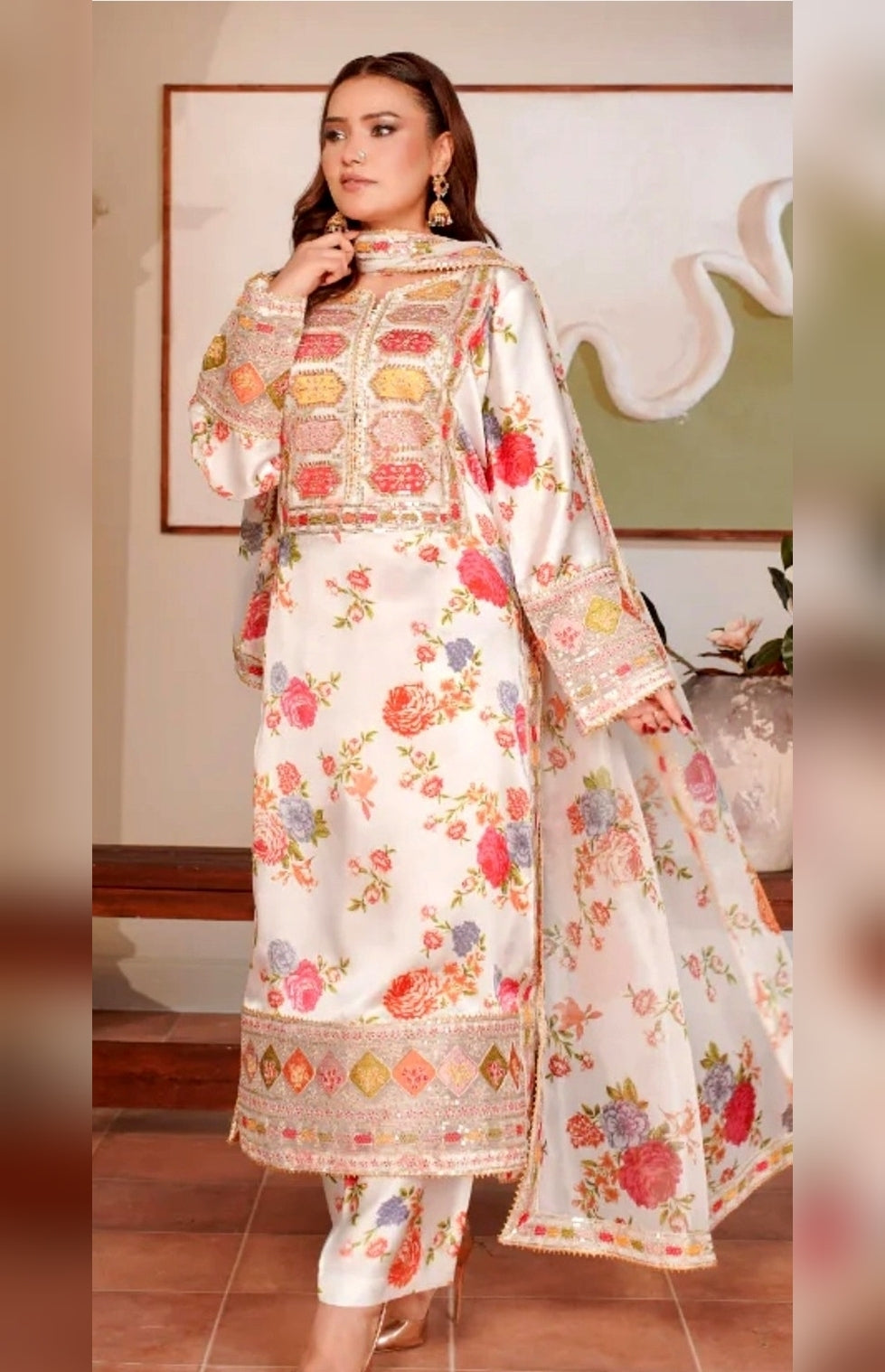 Aneelas - 3PC Luxury Embroidered Suit - USME-015068