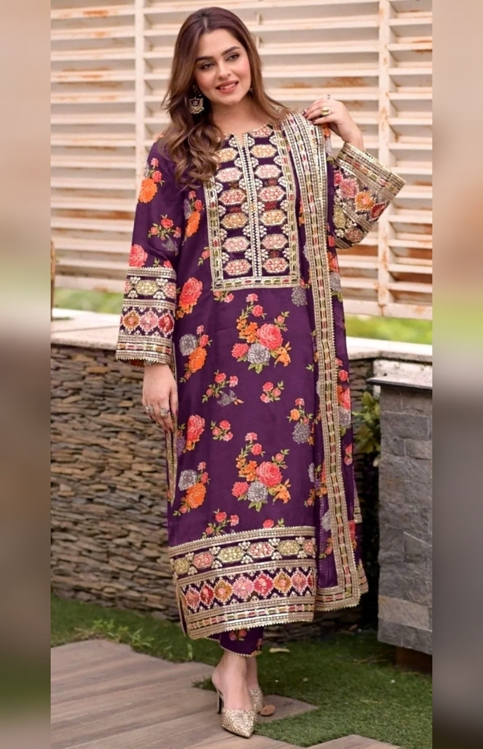 Aneelas - 3PC Luxury Embroidered Suit - USME-015069