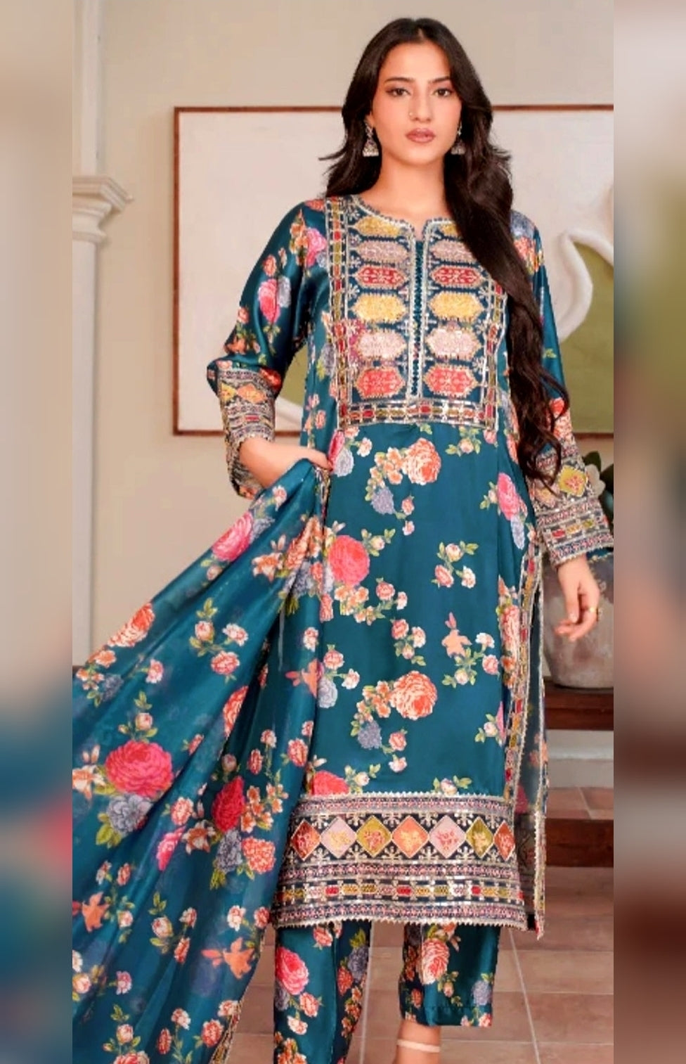 Aneelas - 3PC Luxury Embroidered Suit - USME-015067