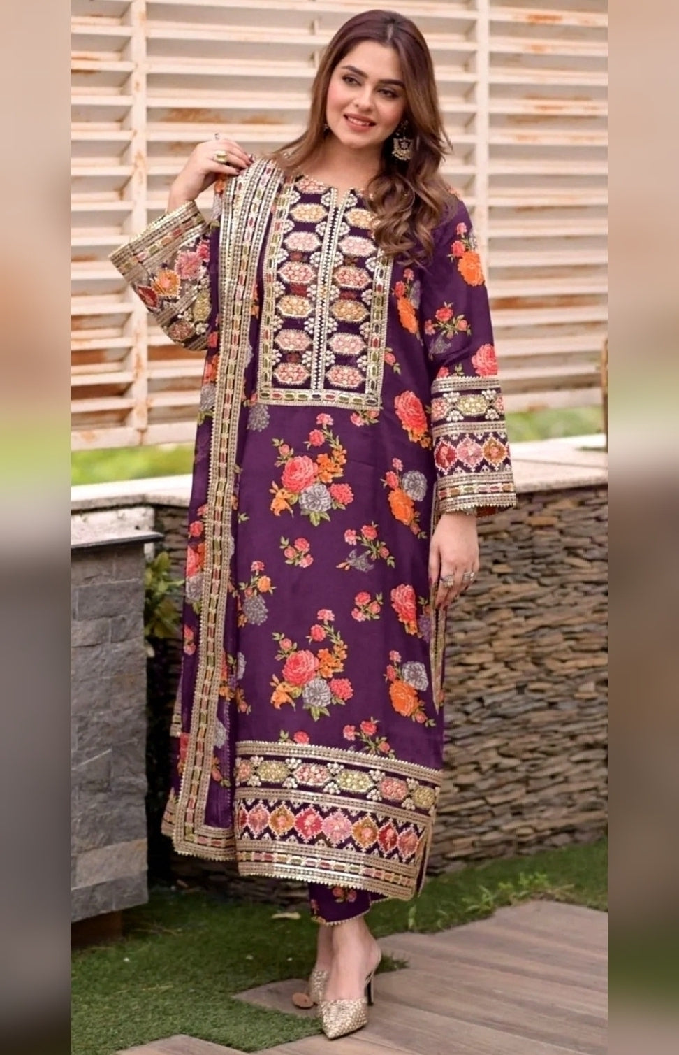 Aneelas - 3PC Luxury Embroidered Suit - USME-015069