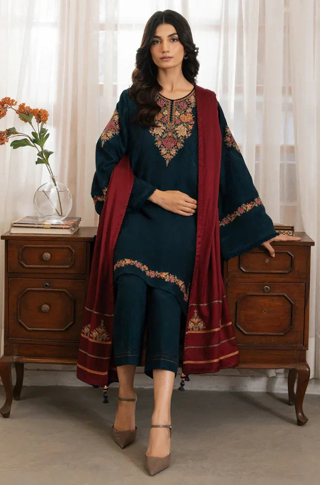 Jazmin - 3PC Dhanak Embroidered Suit - USME-015060