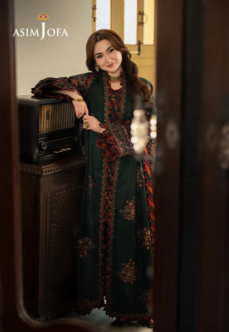 ASIM JOFA - 3PC Luxury Dhanak Embroidered Suit - USME-015028