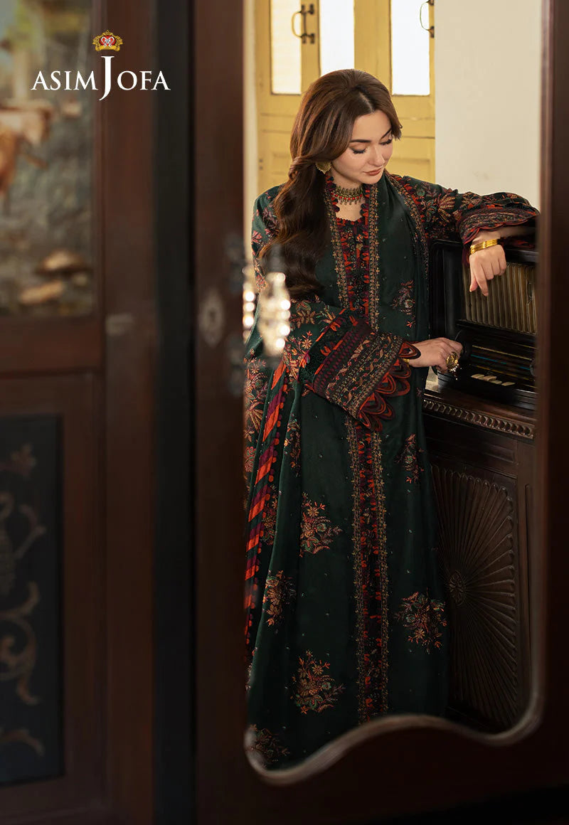 ASIM JOFA - 3PC Luxury Dhanak Embroidered Suit - USME-015028