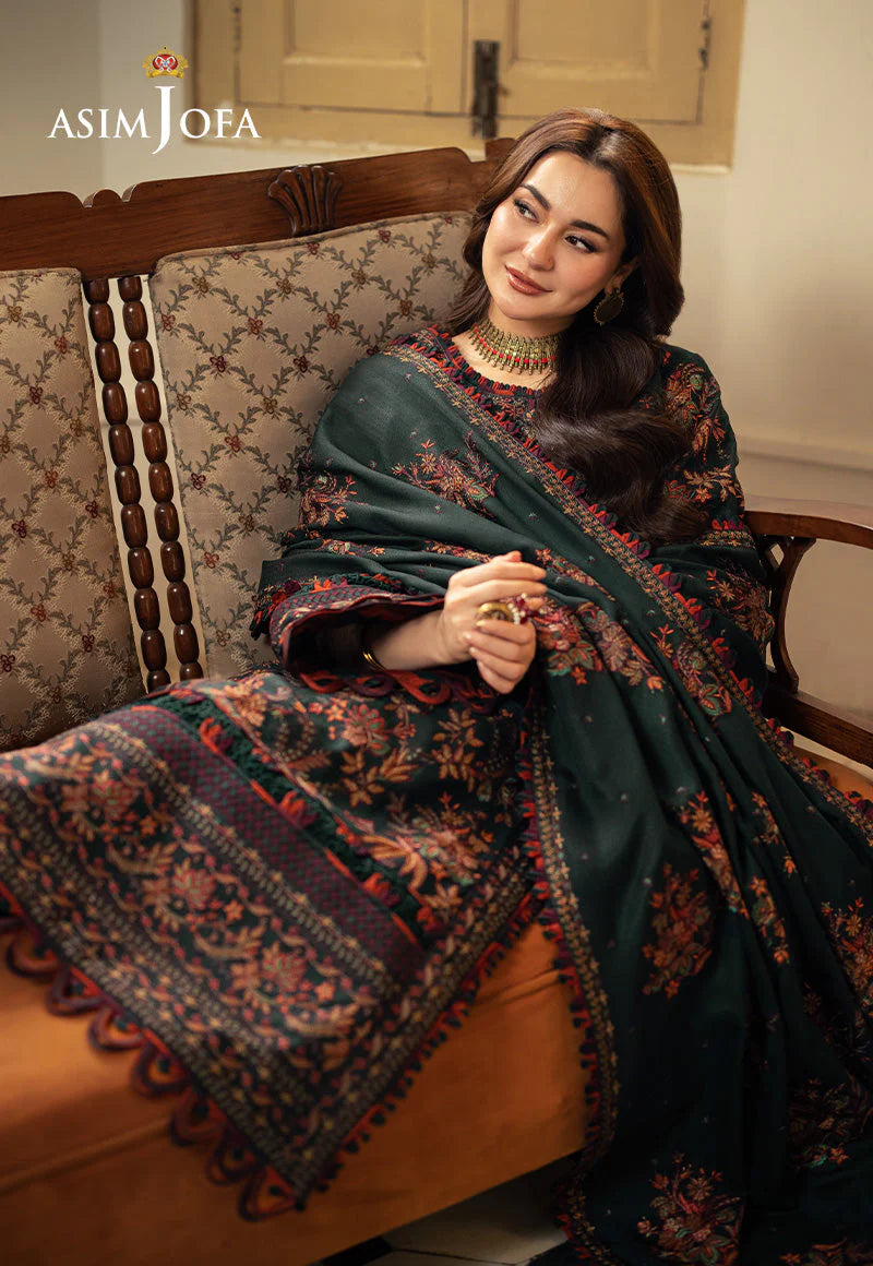 ASIM JOFA - 3PC Luxury Dhanak Embroidered Suit - USME-015028