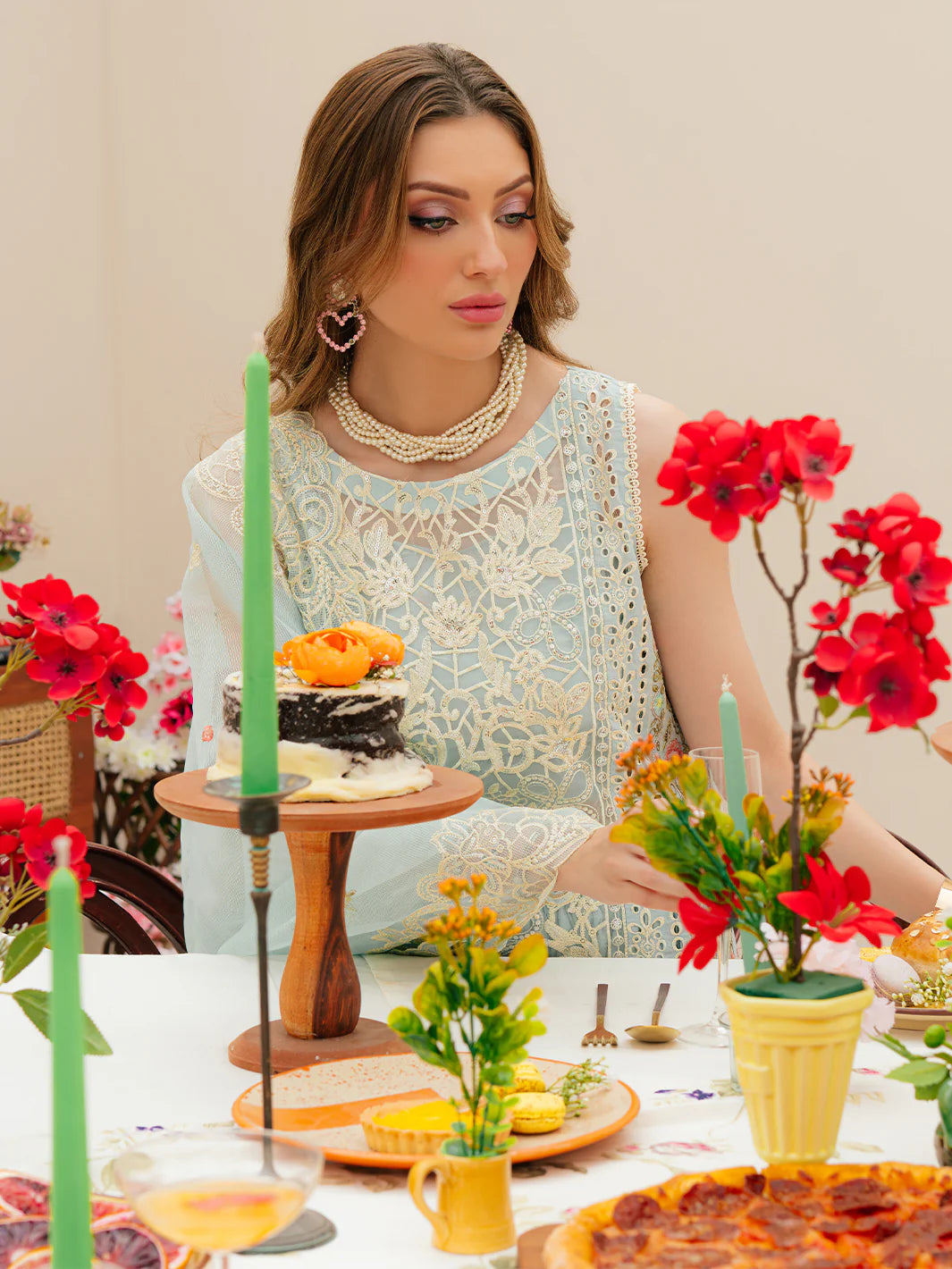 MAH NUR - 3PC Lawn Embroidered Suit - USME-012036