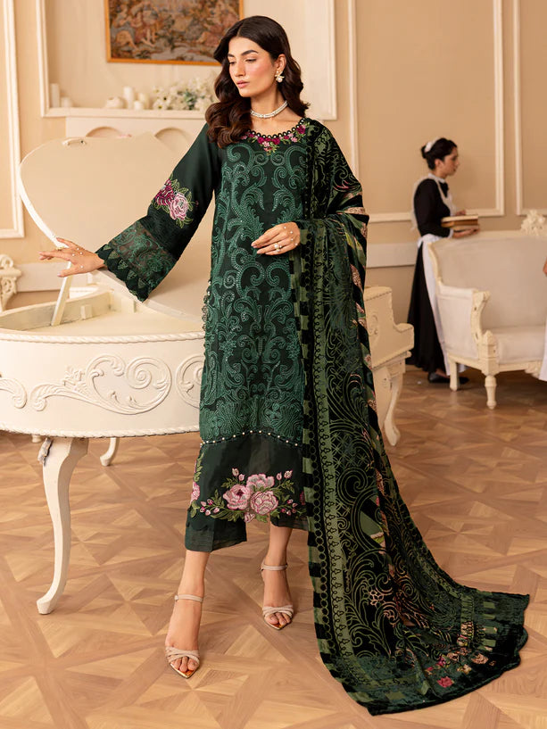 Zar Noor  - 3PC Lawn Embroidered Suit - USME-012039