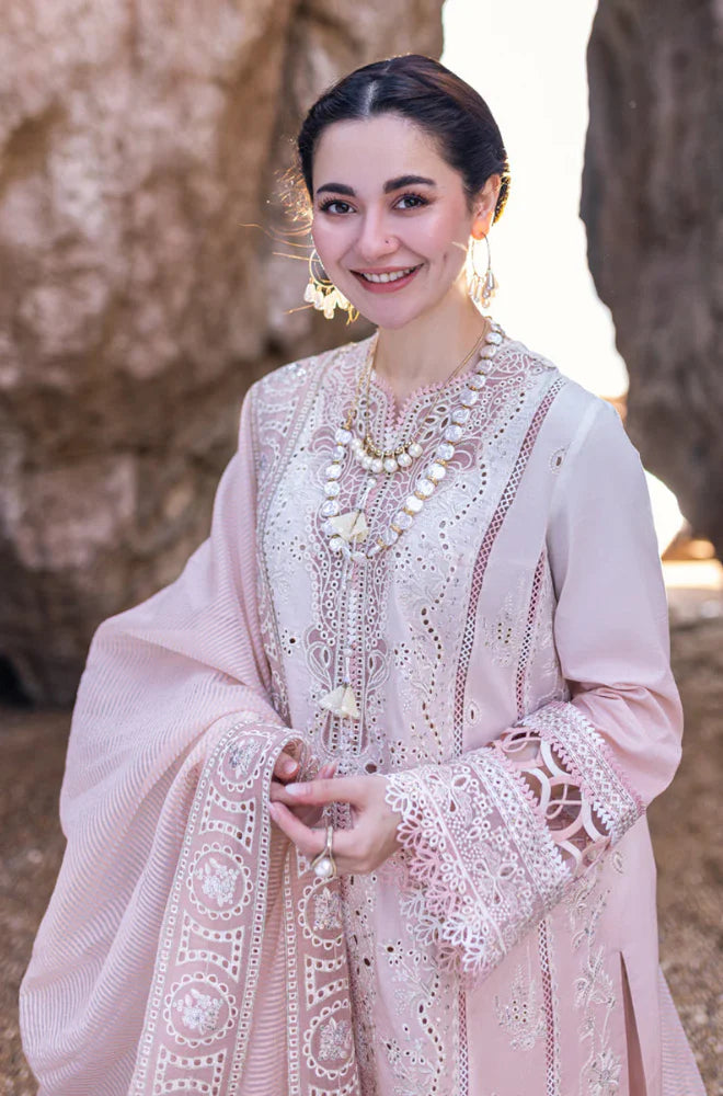 Qalamkar - 3PC Lawn Embroidered Suit - USME-012050
