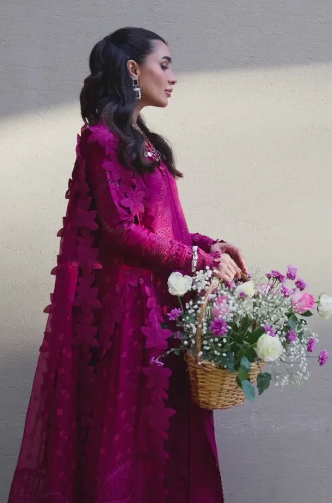 Qalamkar - 3PC Lawn Embroidered Suit - USME-012062