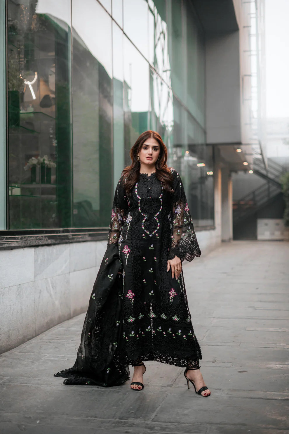 Qalamkar - 3PC Lawn Embroidered Suit - USME-012063
