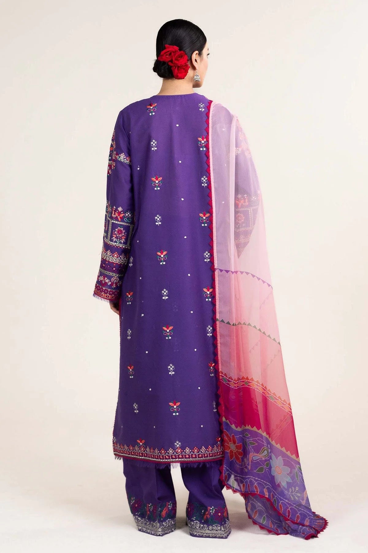 Zara Shah Jahan - Dhanak 3PC Embroidered Suit - USME-015048
