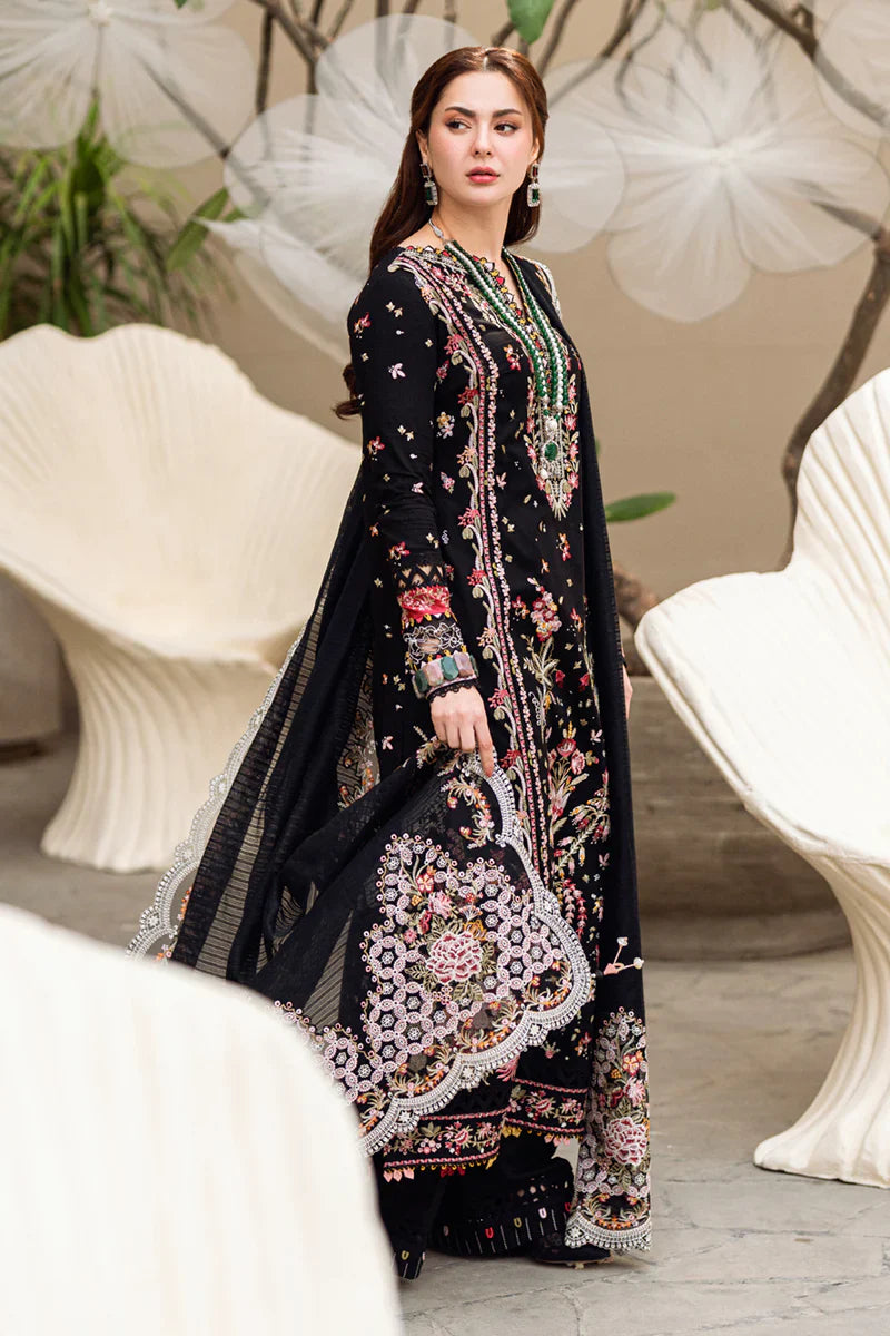 Qalamkar - 3PC Luxury Dhanak Embroidered Suit - USME-014057