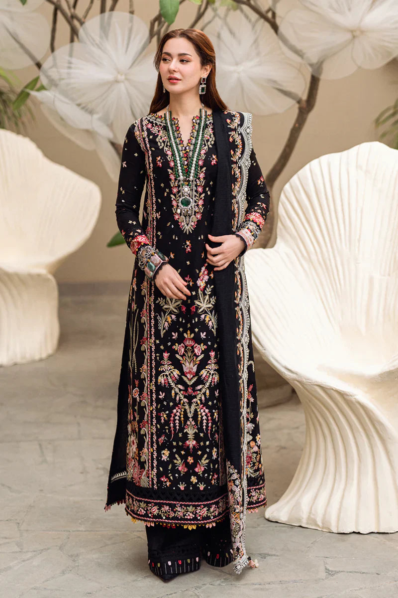 Qalamkar - 3PC Luxury Dhanak Embroidered Suit - USME-014057