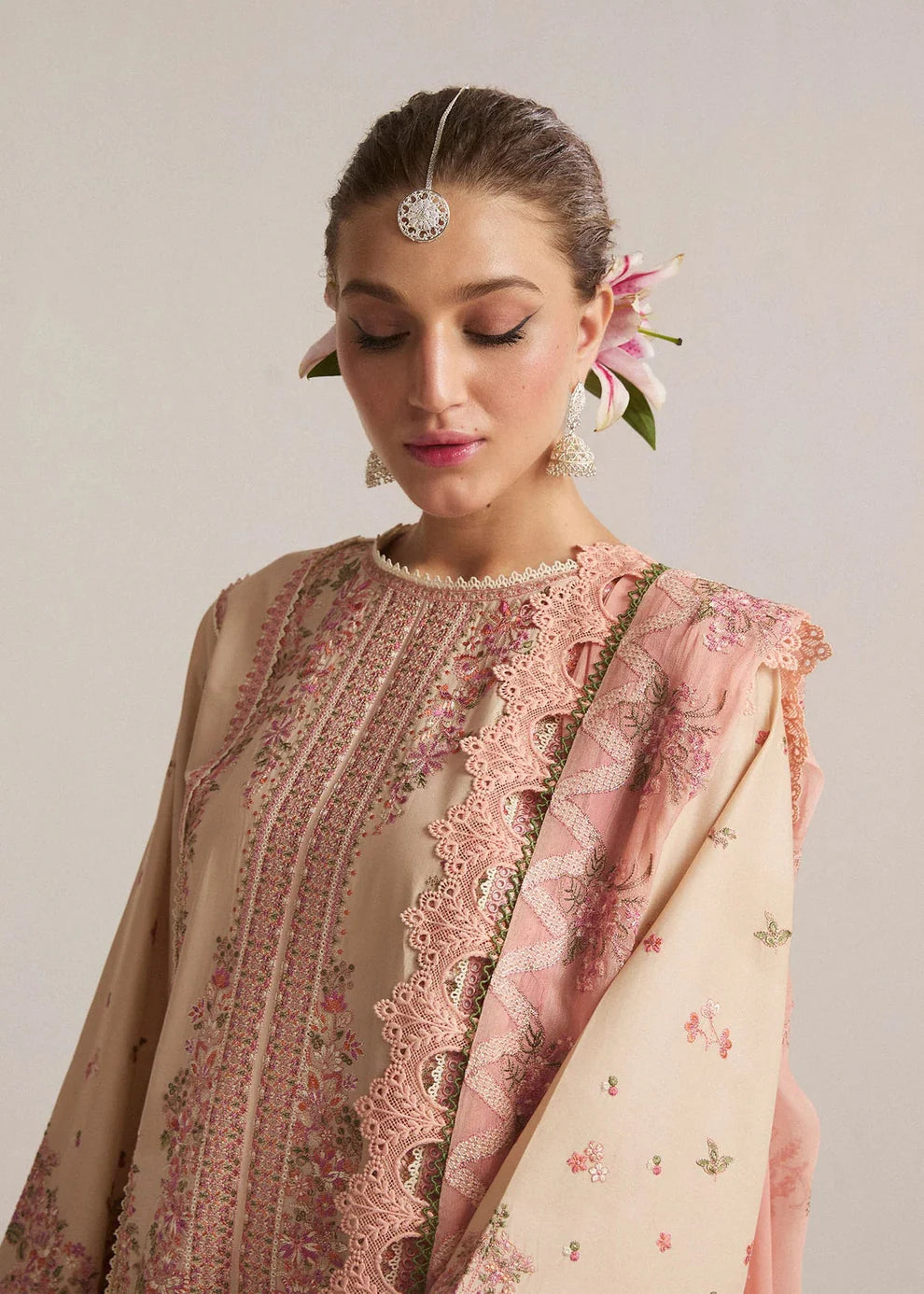 Hussain Rehar - 3PC Luxury Dhanak Embroidered Suit - USME-014080