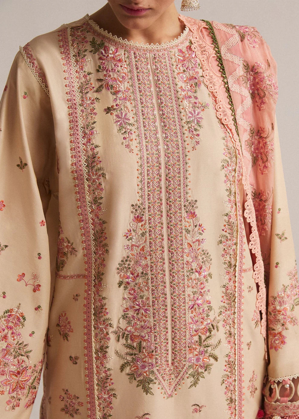 Hussain Rehar - 3PC Luxury Dhanak Embroidered Suit - USME-014080
