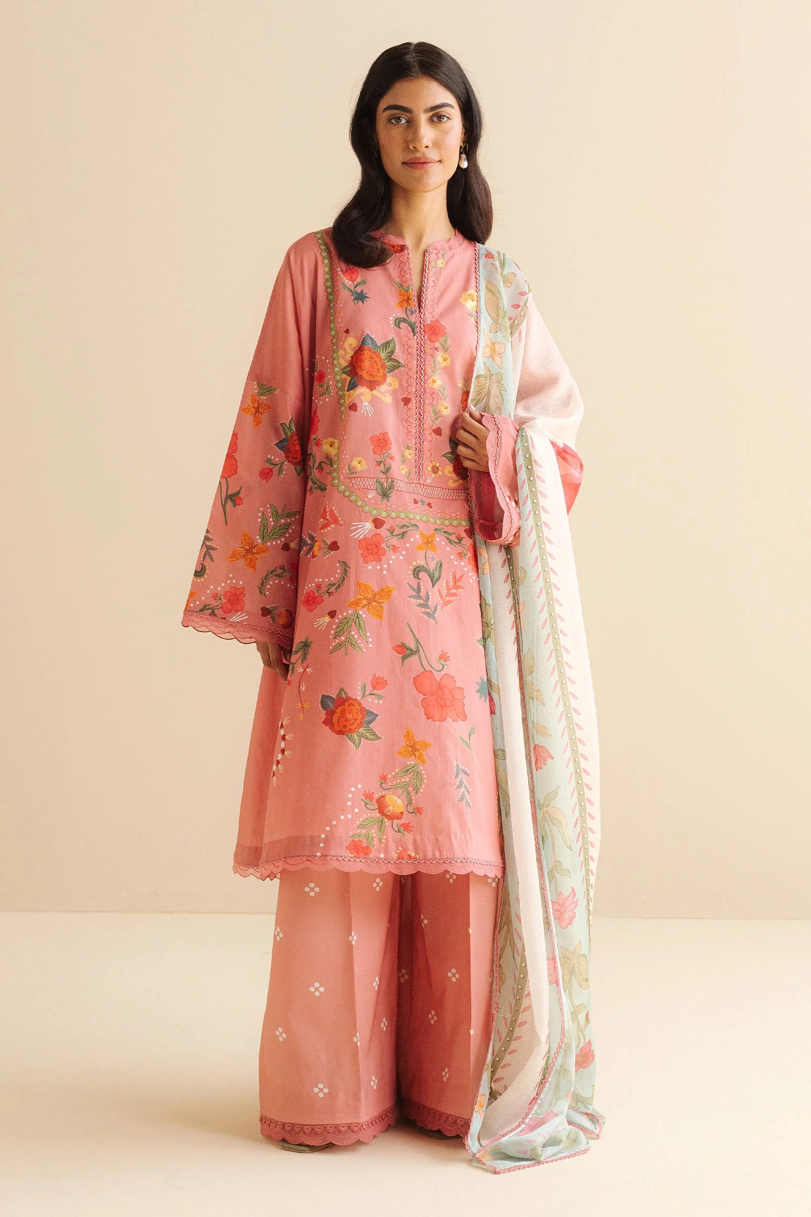 COCO BY Zarasha Jahan - 3PC  Lawn Digital Printed Suit - USME-013028