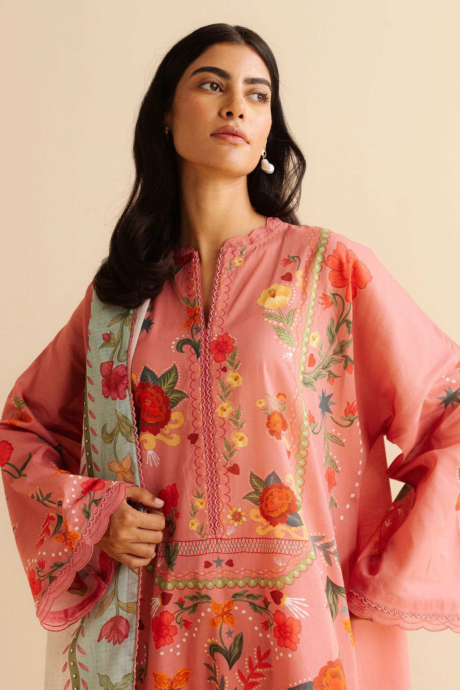 COCO BY Zarasha Jahan - 3PC  Lawn Digital Printed Suit - USME-013028