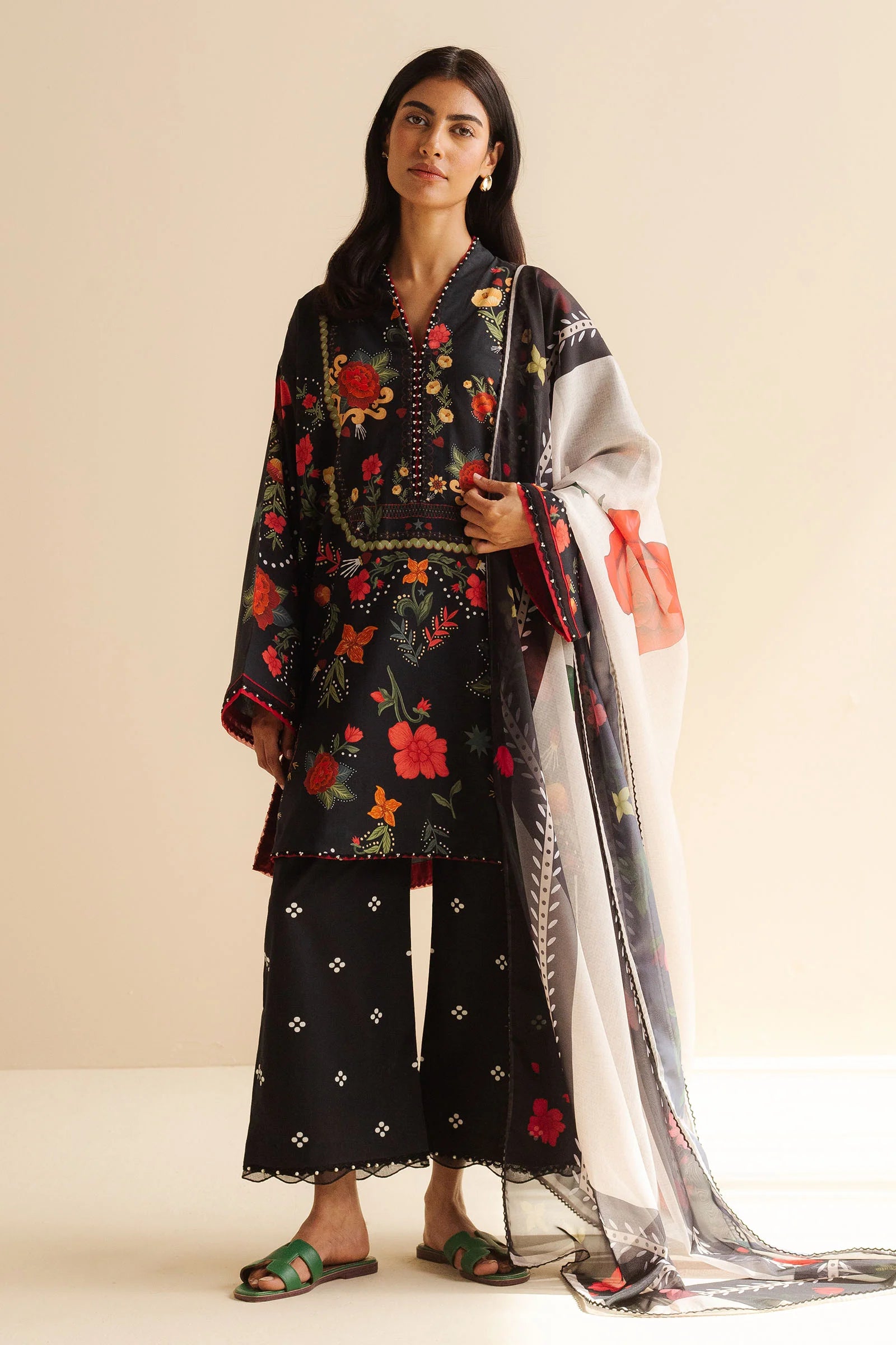 COCO BY Zarasha Jahan - 3PC  Lawn Digital Printed Suit - USME-013026