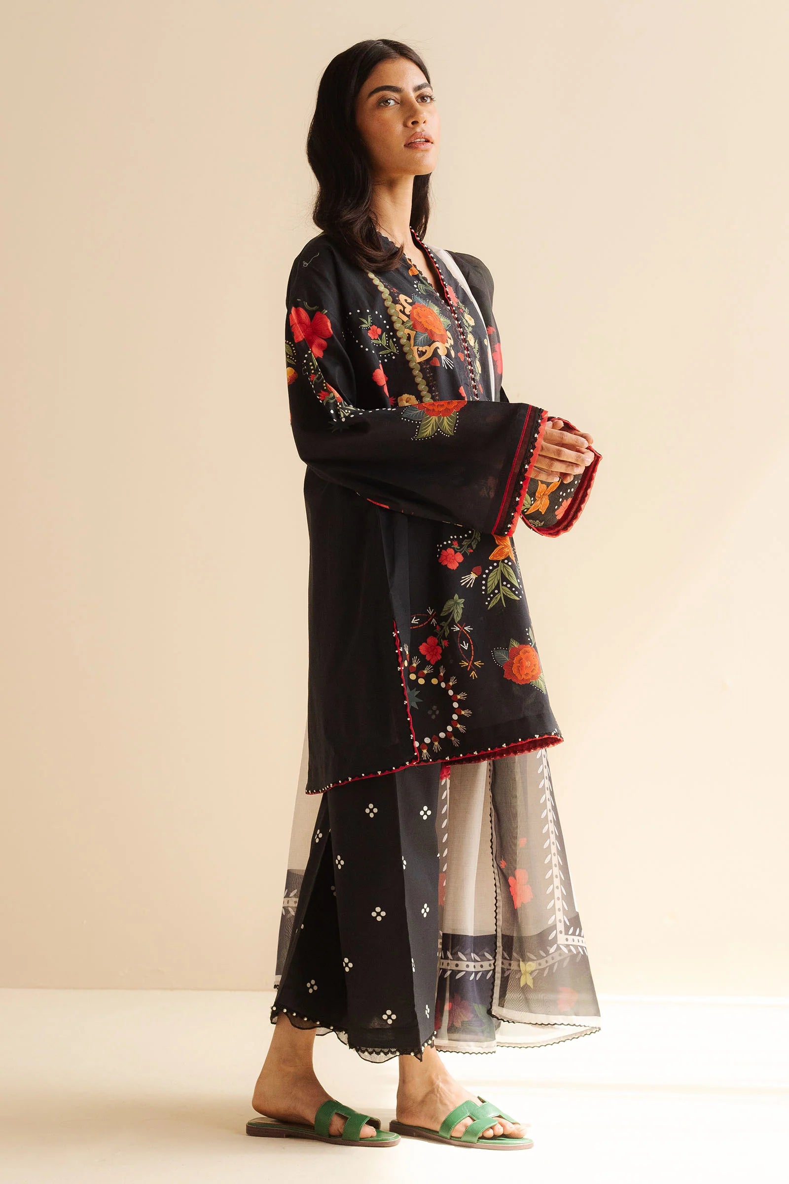 COCO BY Zarasha Jahan - 3PC  Lawn Digital Printed Suit - USME-013026