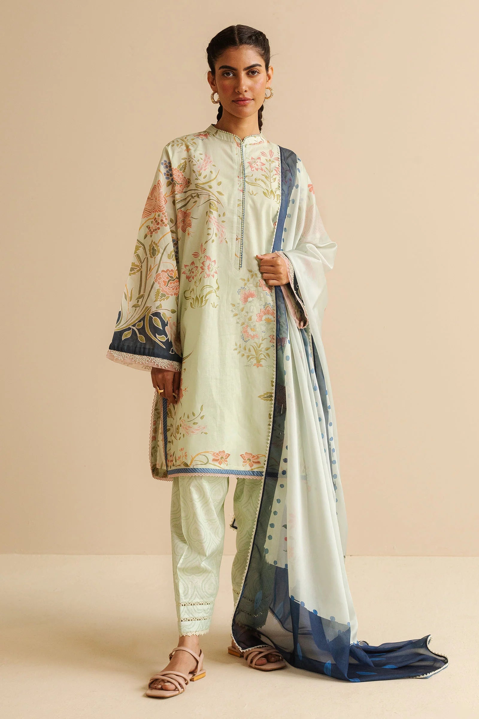COCO BY Zarasha Jahan - 3PC  Lawn Digital Printed Suit - USME-013025