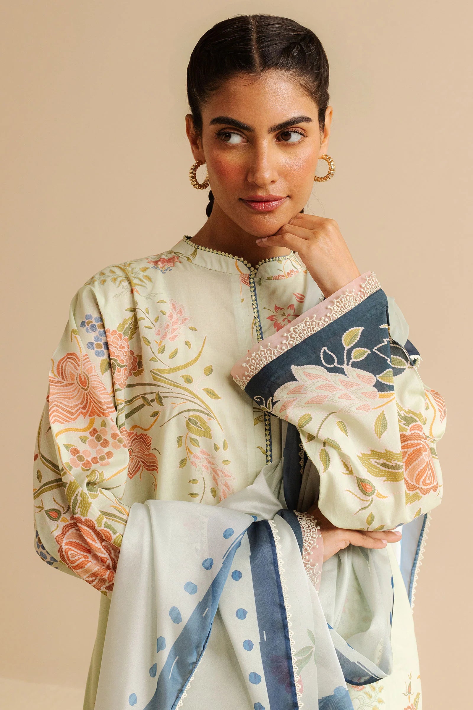 COCO BY Zarasha Jahan - 3PC  Lawn Digital Printed Suit - USME-013025