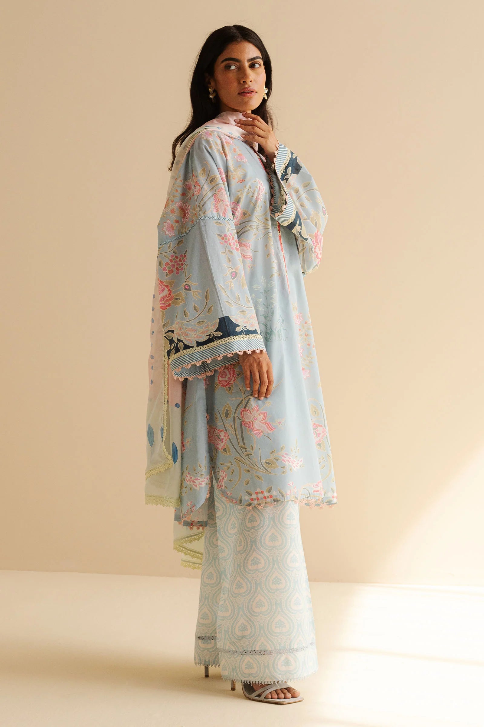 COCO BY Zarasha Jahan - 3PC  Lawn Digital Printed Suit - USME-013024