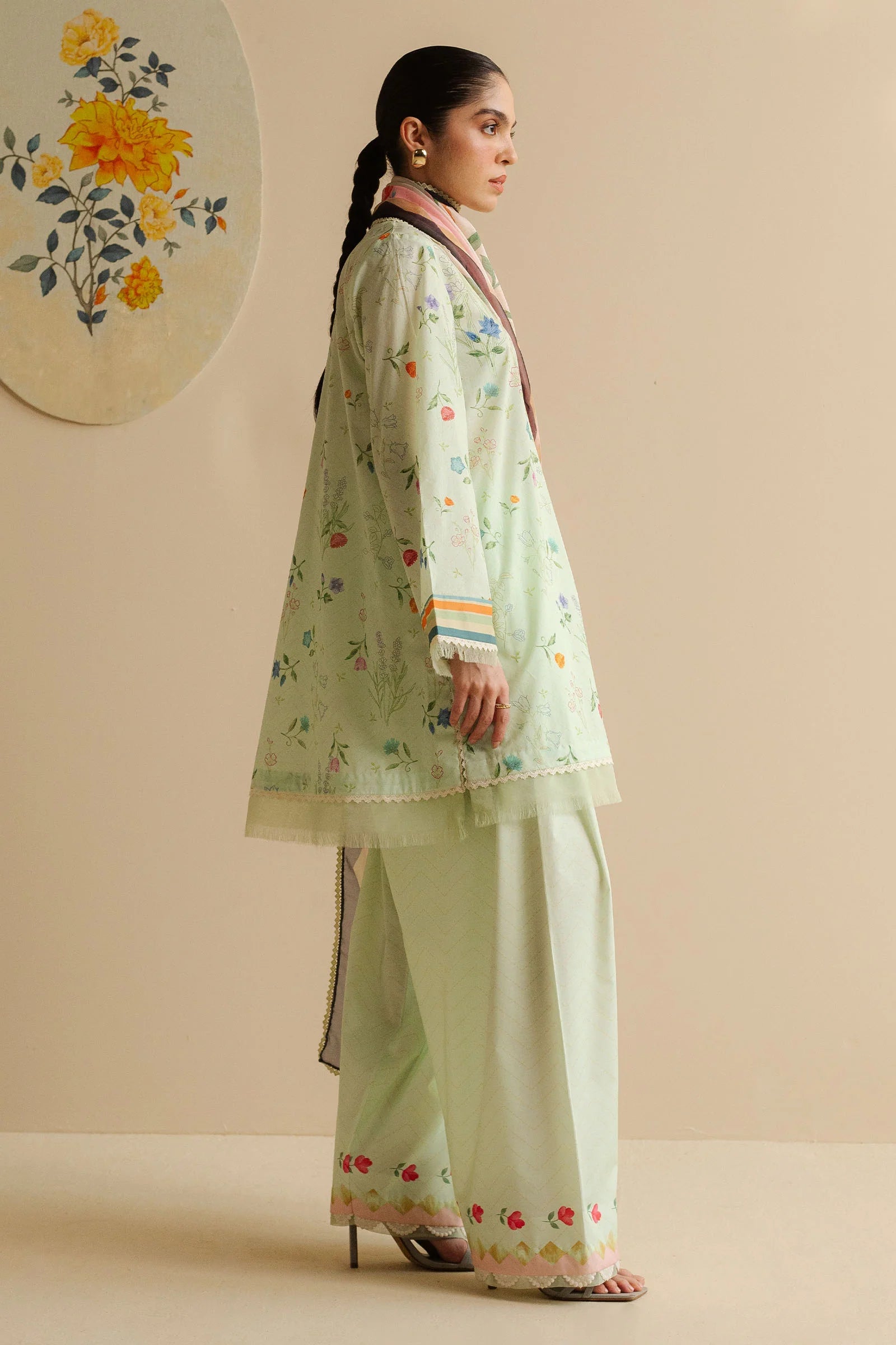 COCO BY Zarasha Jahan - 3PC  Lawn Digital Printed Suit - USME-013023