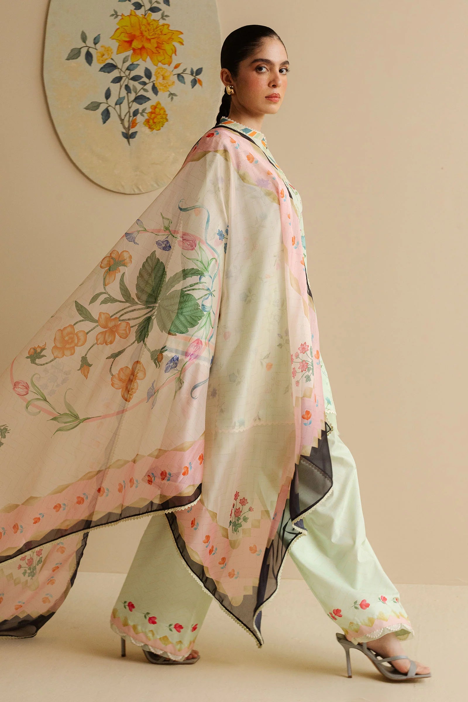 COCO BY Zarasha Jahan - 3PC  Lawn Digital Printed Suit - USME-013023