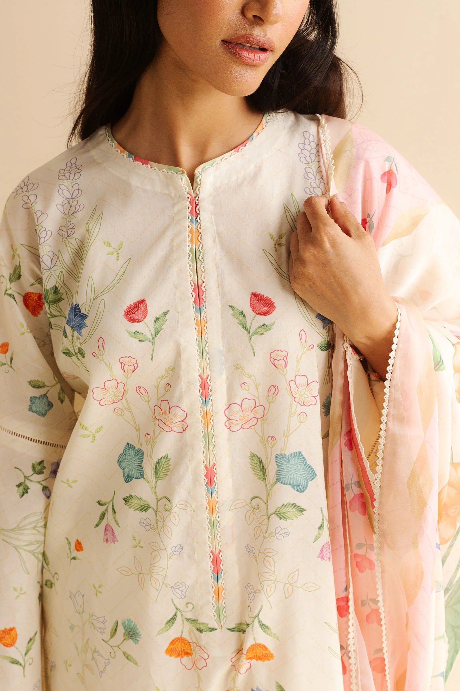 COCO BY Zarasha Jahan - 3PC  Lawn Digital Printed Suit - USME-013022
