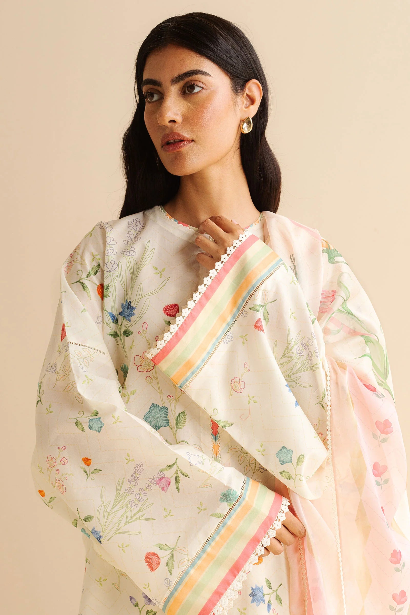 COCO BY Zarasha Jahan - 3PC  Lawn Digital Printed Suit - USME-013022