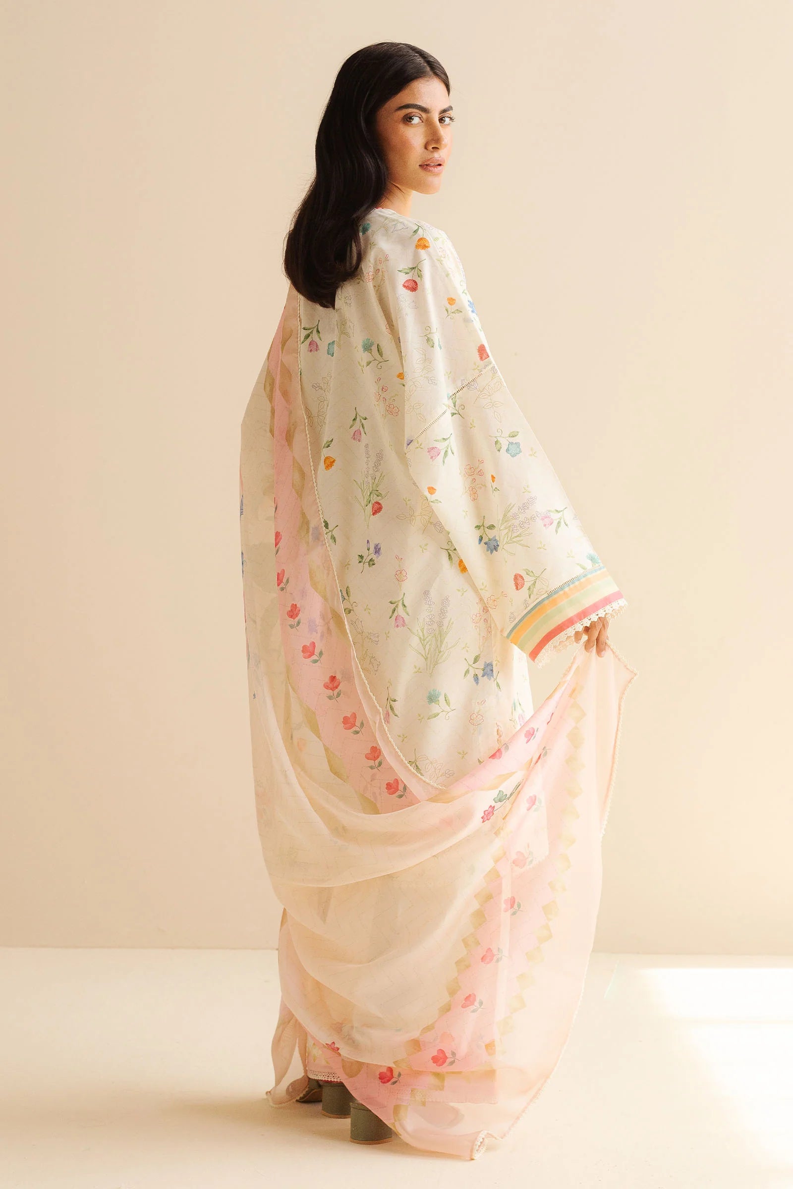 COCO BY Zarasha Jahan - 3PC  Lawn Digital Printed Suit - USME-013022