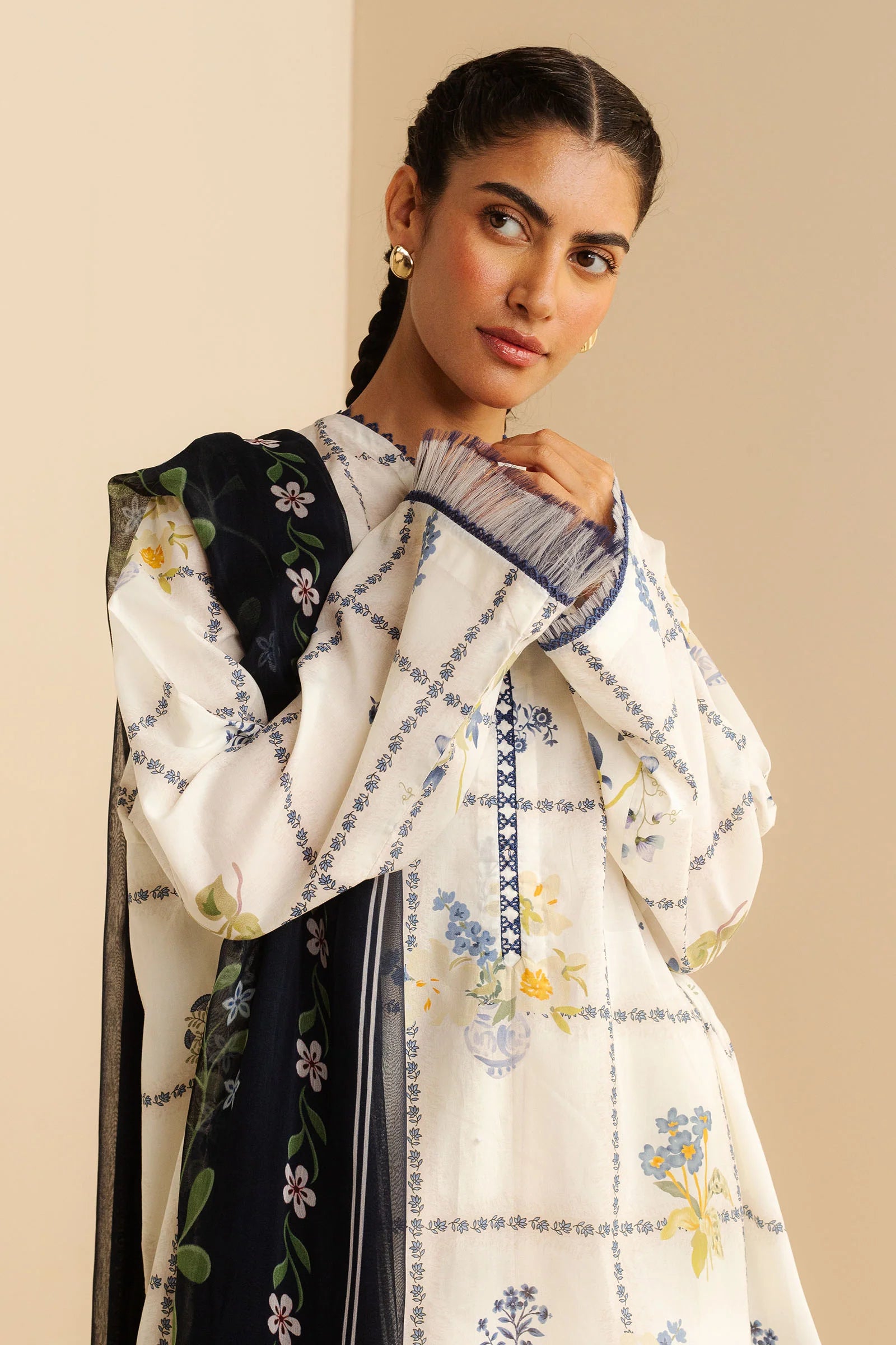 COCO BY Zarasha Jahan - 3PC  Lawn Digital Printed Suit - USME-013021