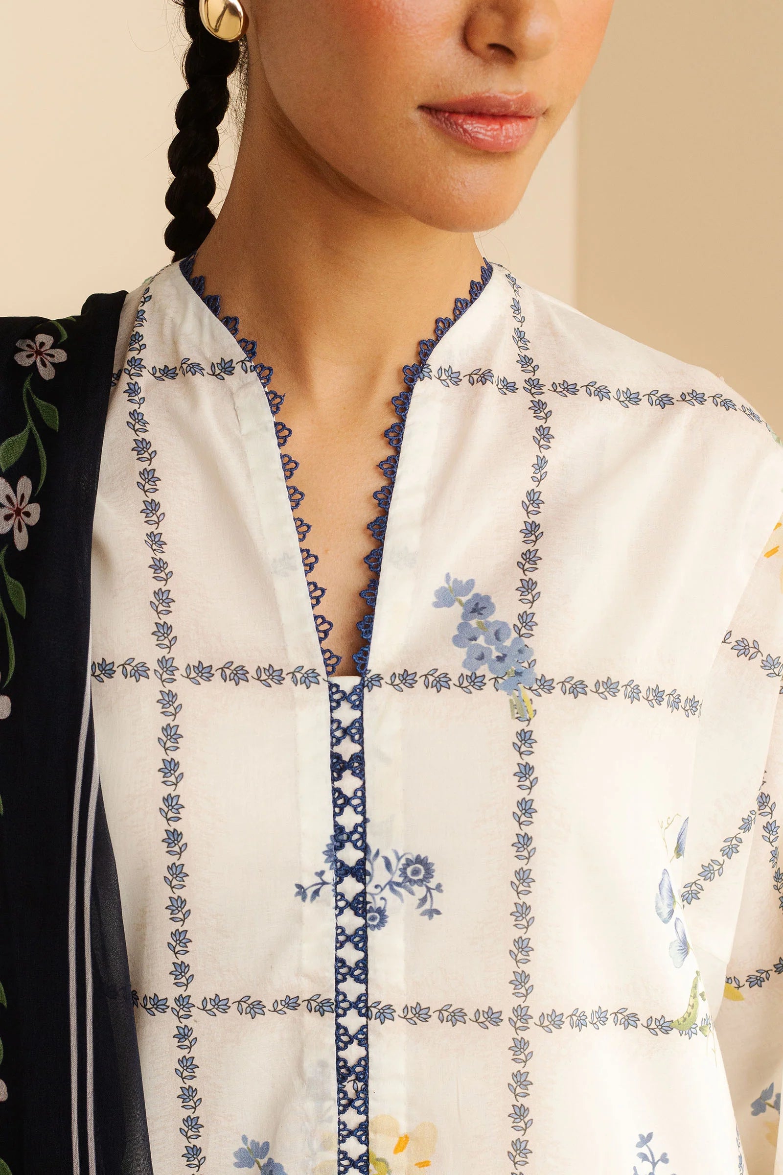 COCO BY Zarasha Jahan - 3PC  Lawn Digital Printed Suit - USME-013021