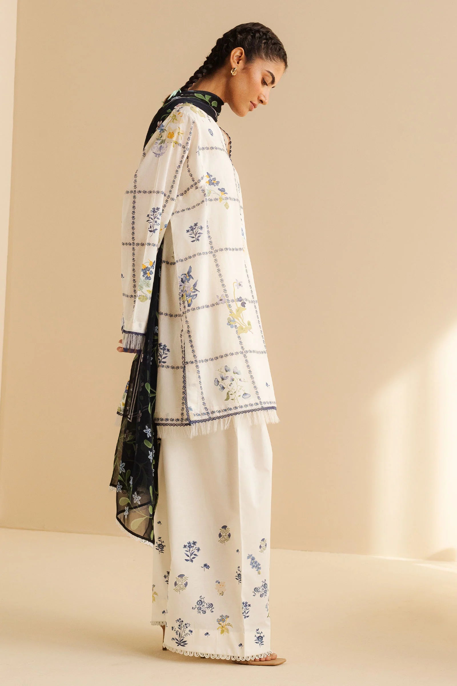COCO BY Zarasha Jahan - 3PC  Lawn Digital Printed Suit - USME-013021