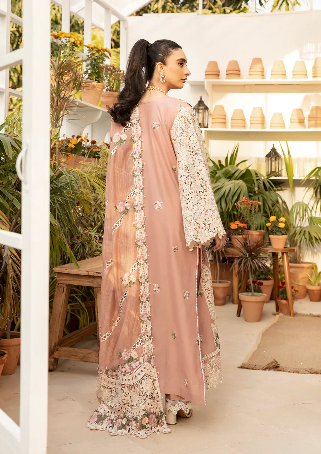 ELAF  - 3PC Dhanak Embroidered Suit - USME-015006
