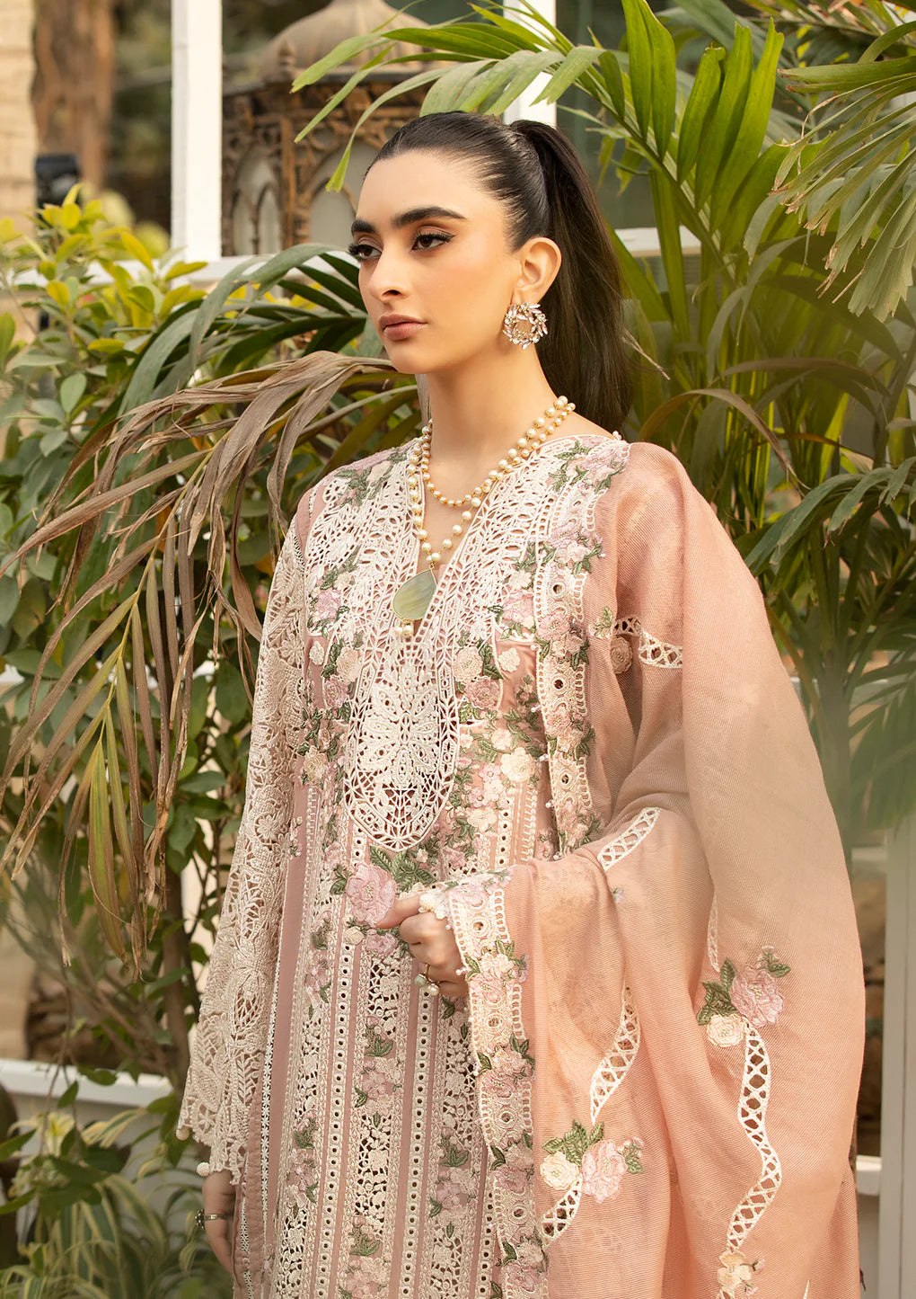 ELAF  - 3PC Dhanak Embroidered Suit - USME-015006