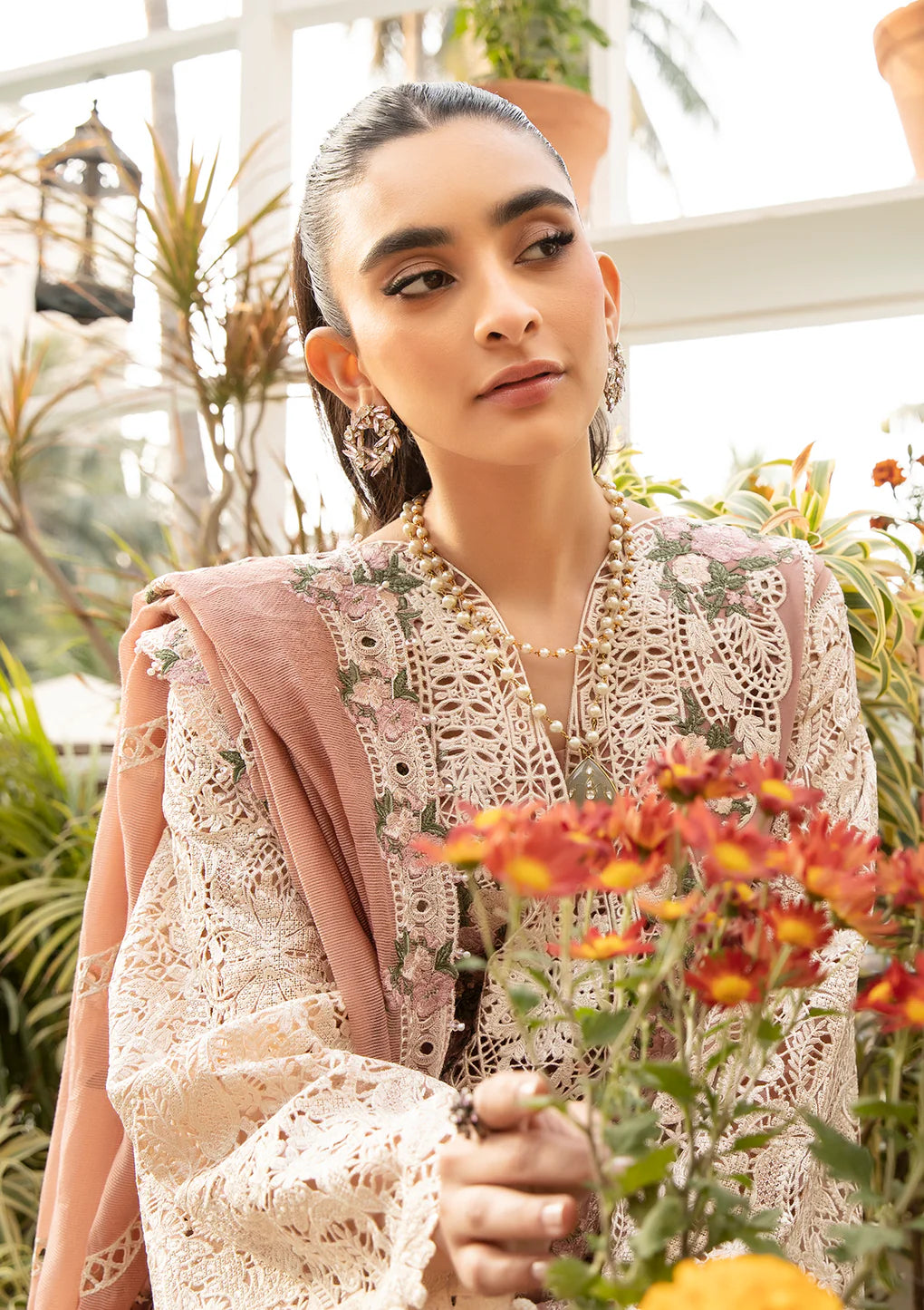 ELAF  - 3PC Dhanak Embroidered Suit - USME-015006