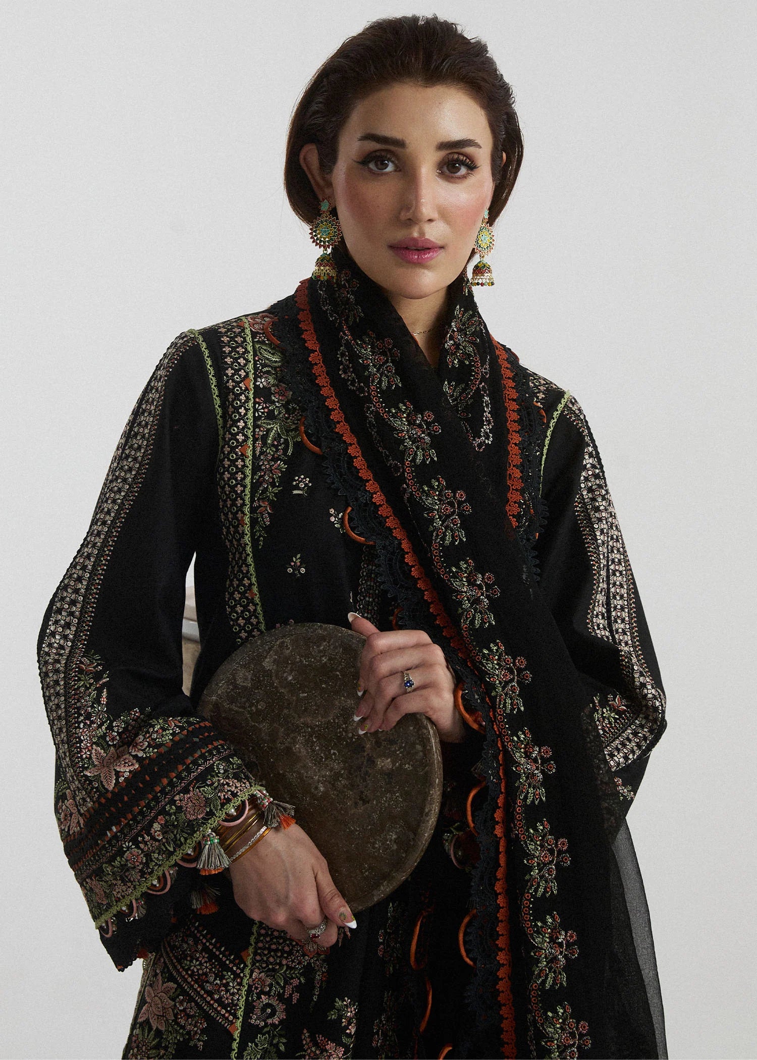 Hussain Rehar - 3PC Luxury Dhanak Embroidered Suit - USME-014045