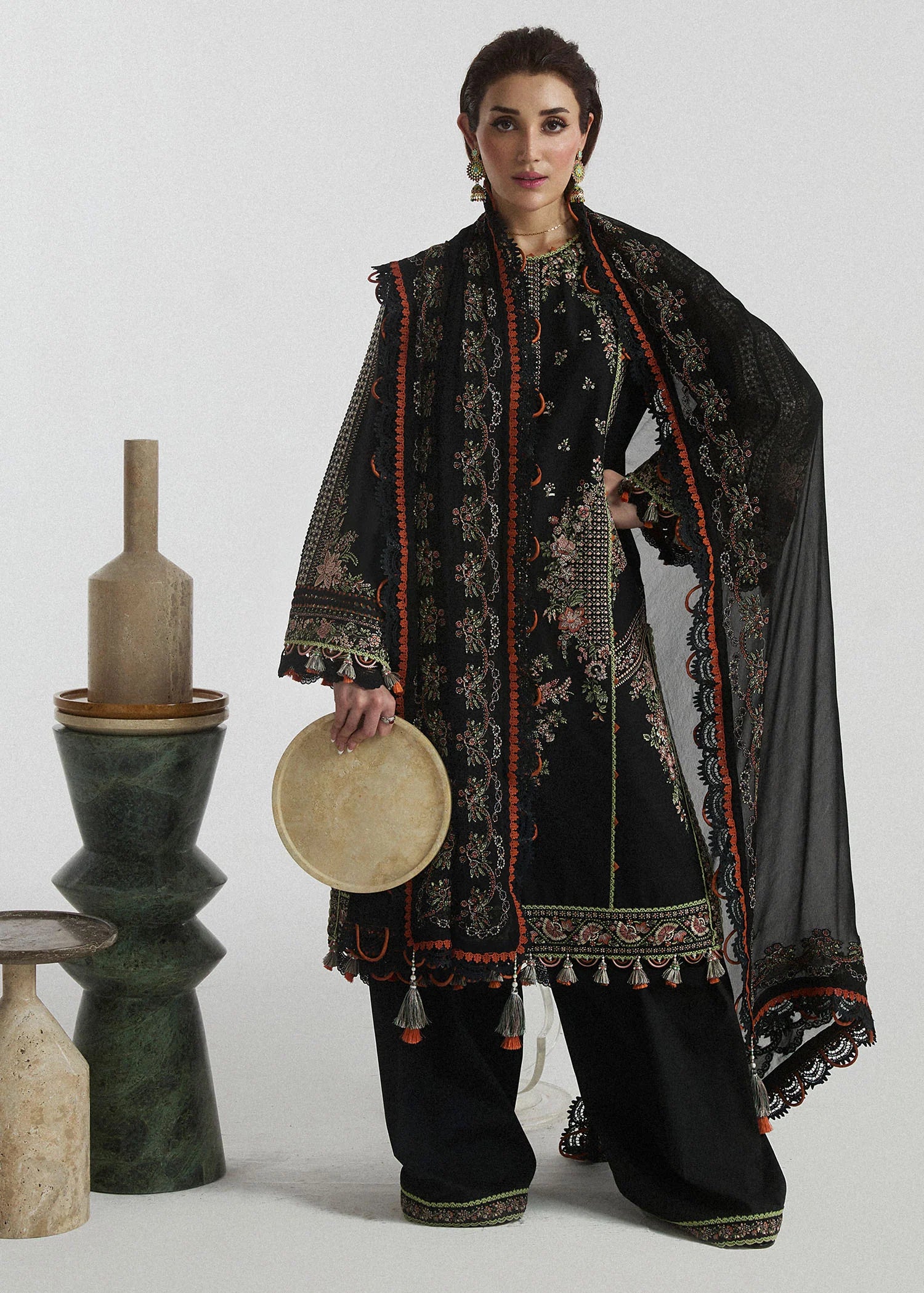 Hussain Rehar - 3PC Luxury Dhanak Embroidered Suit - USME-014045