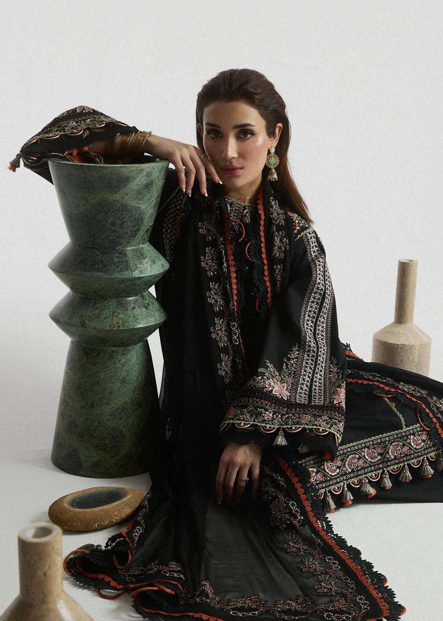 Hussain Rehar - 3PC Luxury Dhanak Embroidered Suit - USME-014045