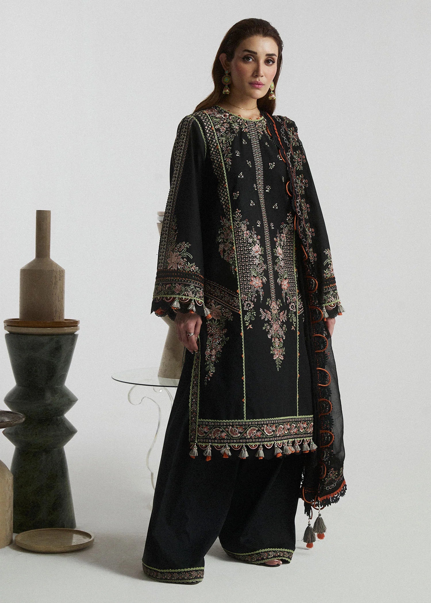 Hussain Rehar - 3PC Luxury Dhanak Embroidered Suit - USME-014045