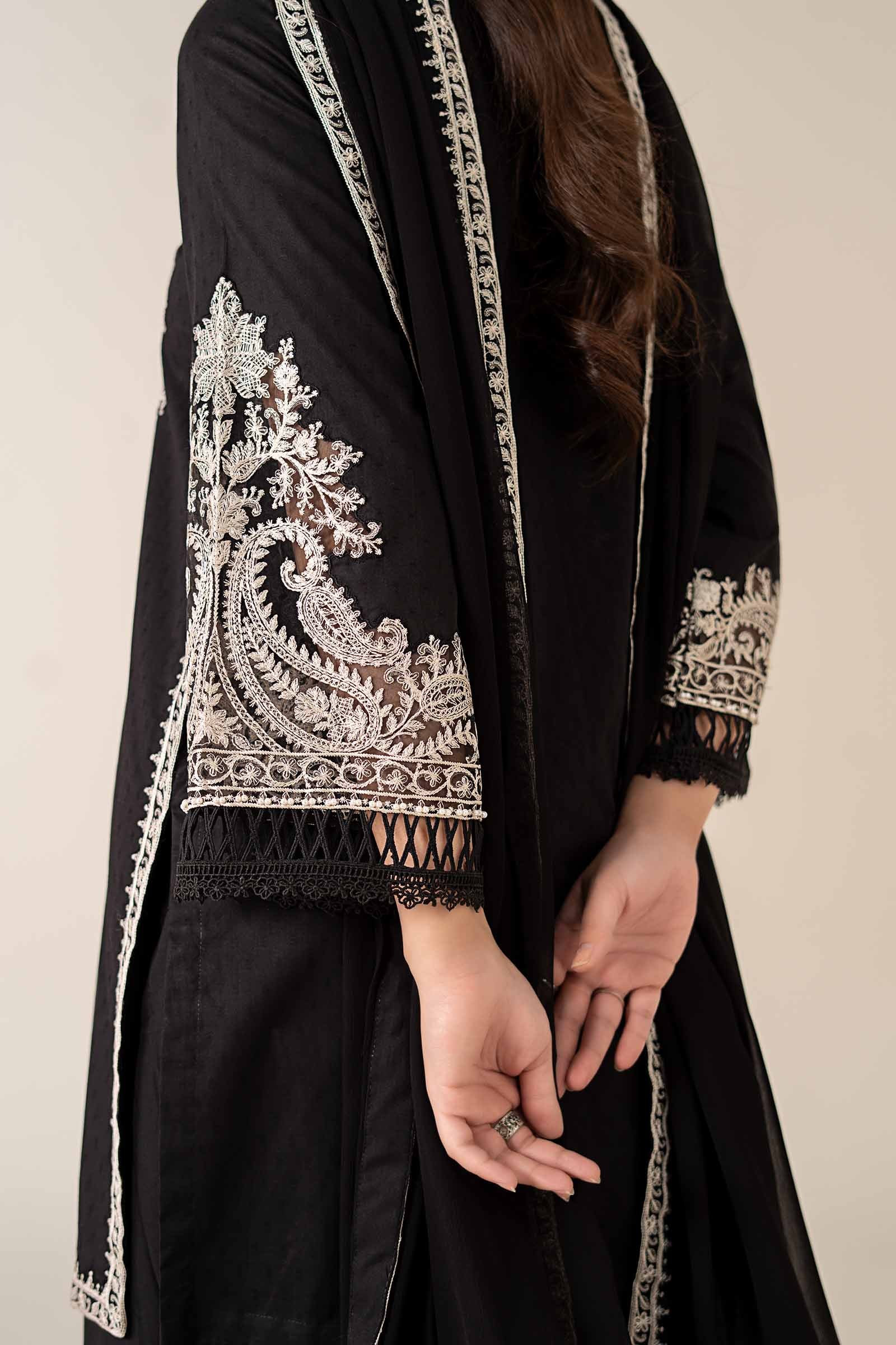 Maria.B - 3PC Dhanak Embroidered Suit - USME-014095