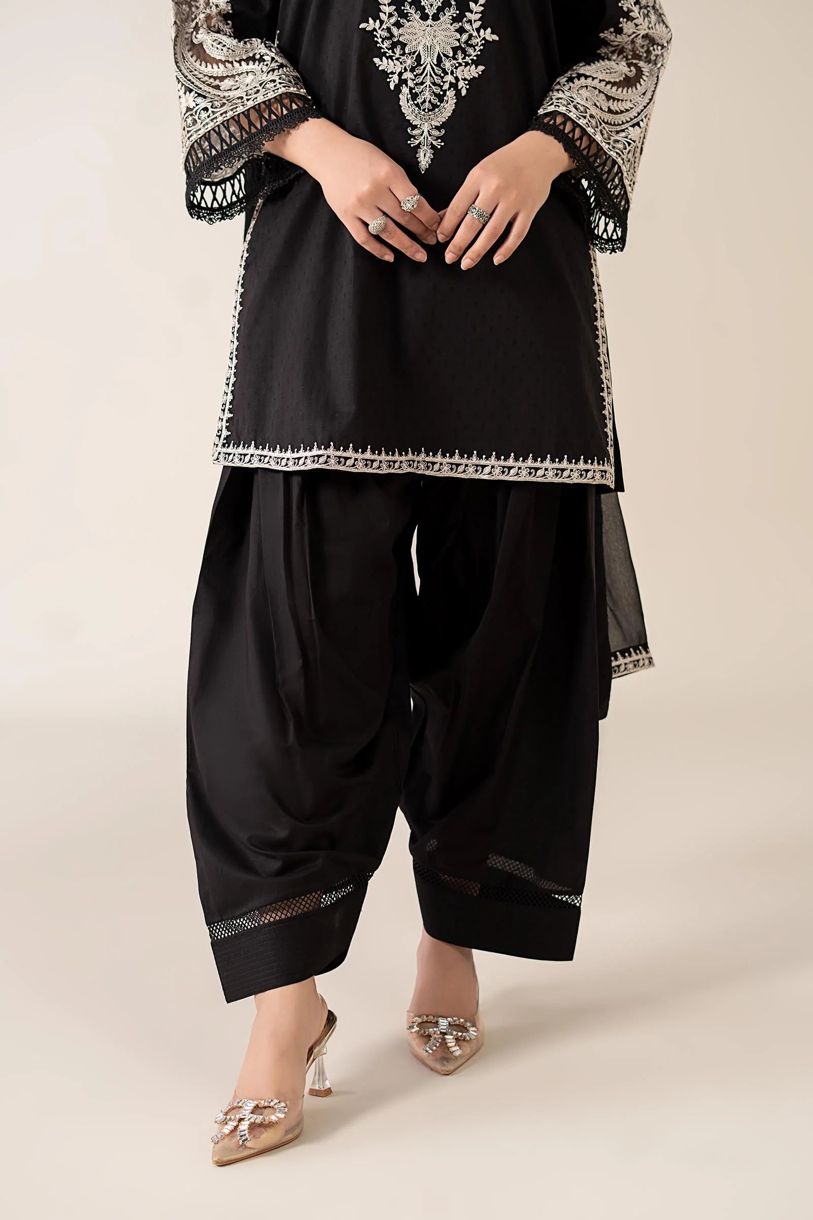 Maria.B - 3PC Dhanak Embroidered Suit - USME-014095