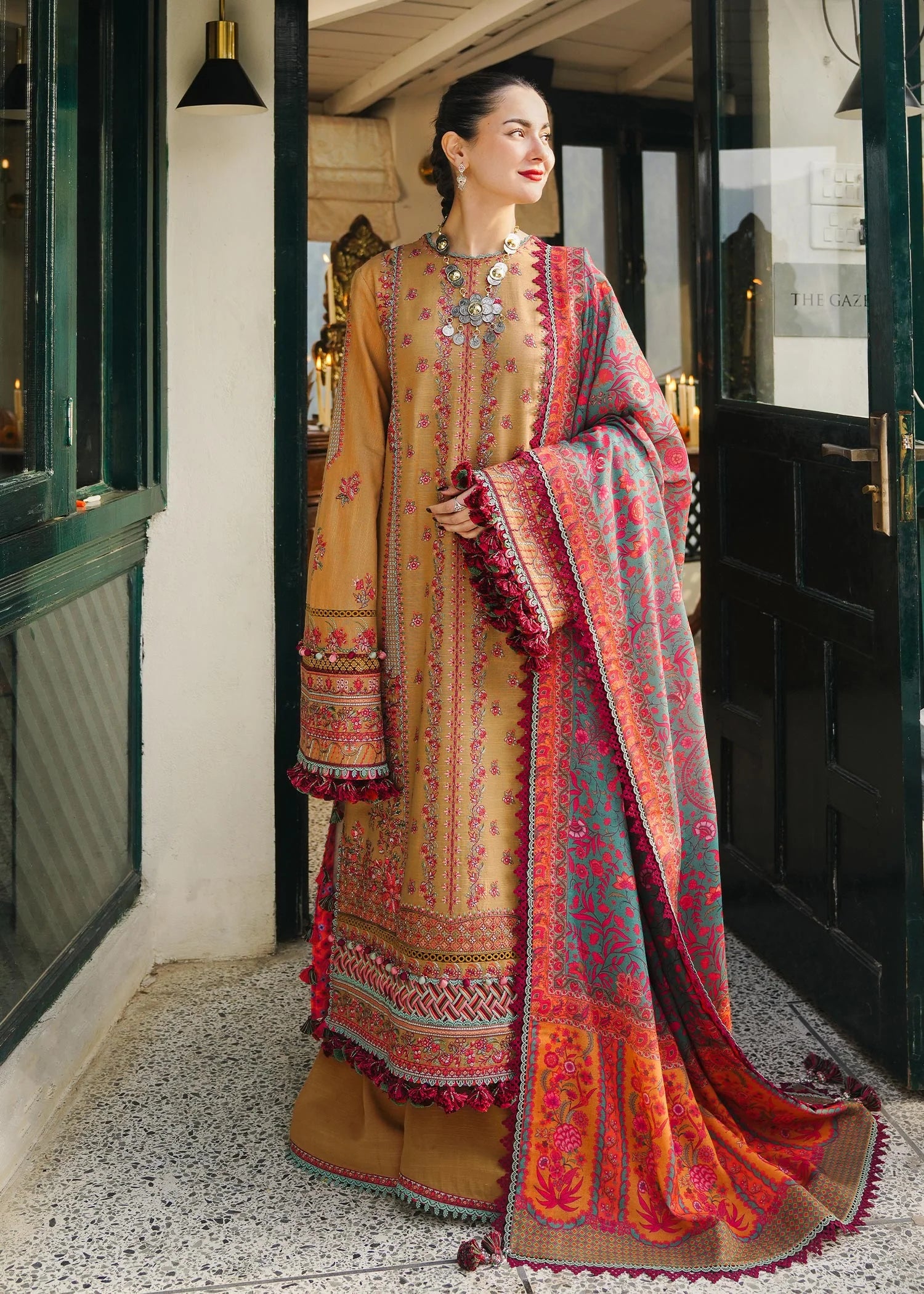 Hussain Rehar - 3PC Luxury Dhanak Embroidered Suit - USME-014096