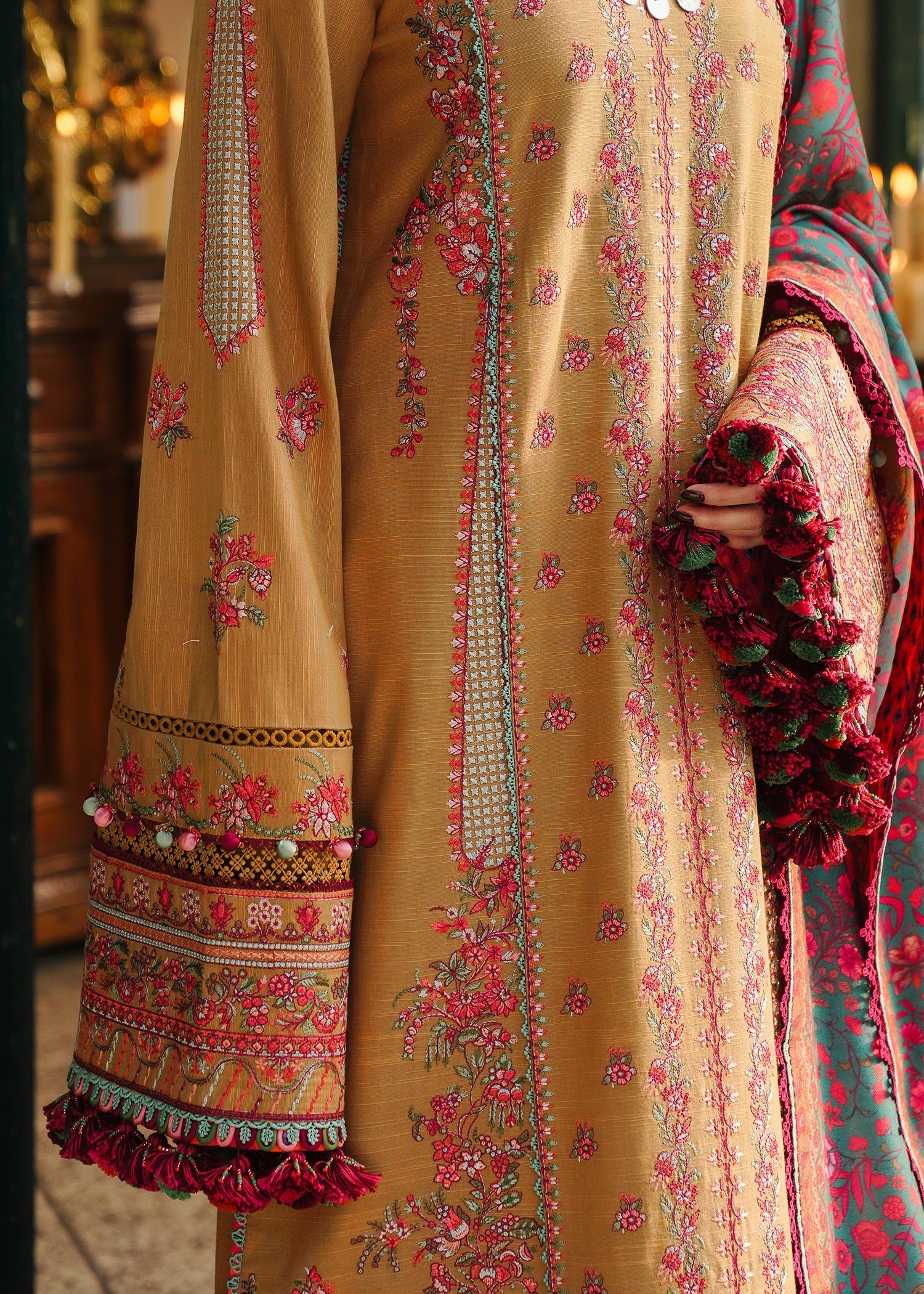 Hussain Rehar - 3PC Luxury Dhanak Embroidered Suit - USME-014096