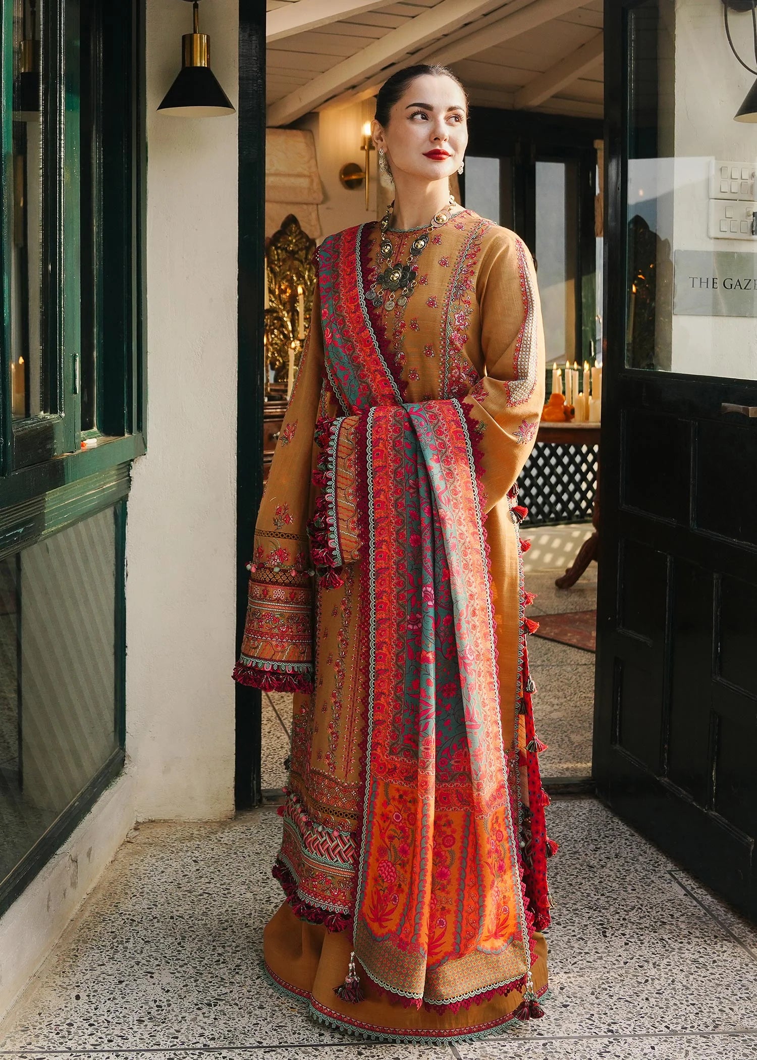Hussain Rehar - 3PC Luxury Dhanak Embroidered Suit - USME-014096