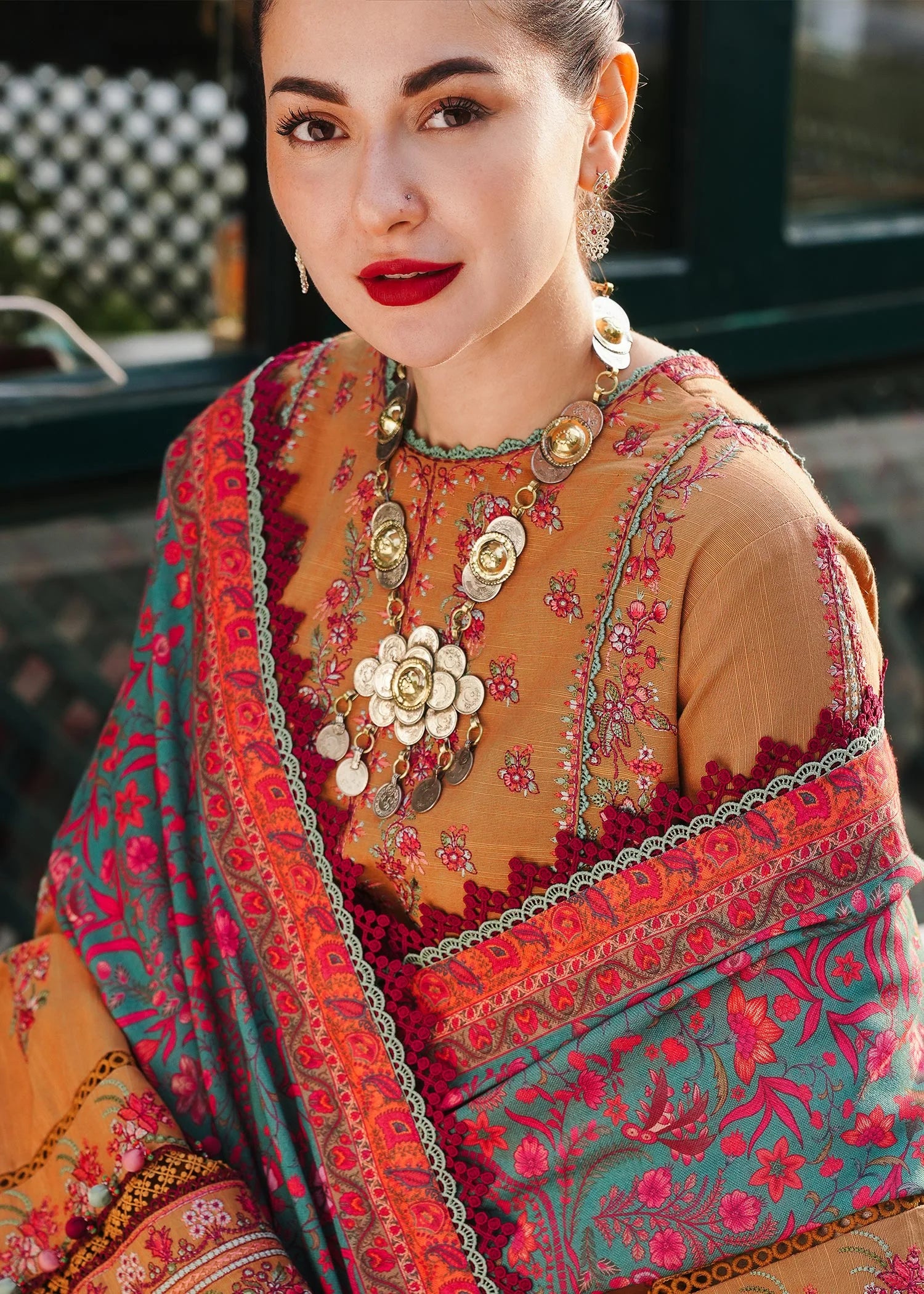 Hussain Rehar - 3PC Luxury Dhanak Embroidered Suit - USME-014096